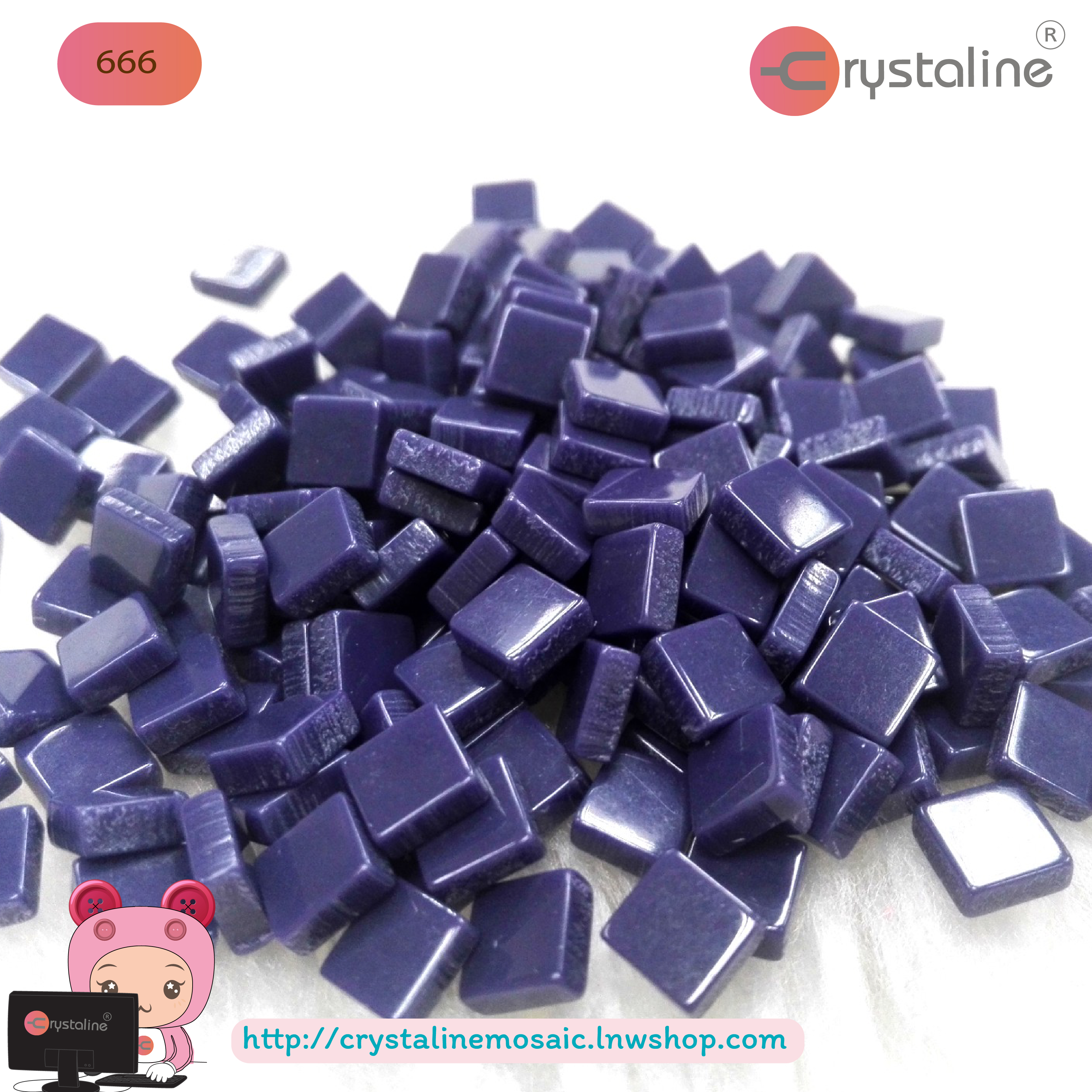 Mosaic opaque - Deep wisteria col. (size 5x5 mm80g/pack)