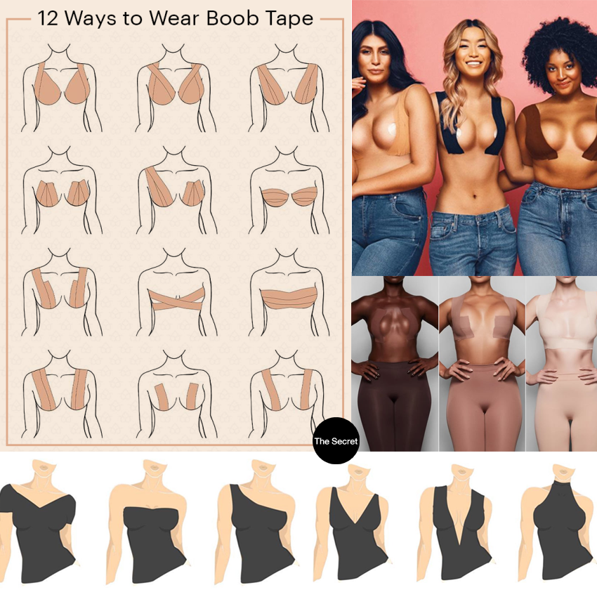 BOOB TAPE The Secret แถมฟรี‼️ ซิลิโคนปิดจุก เทปแปะกันโป๊ เทปผ้า เทปแปะอก เทปกาว เทปยกกระชับ