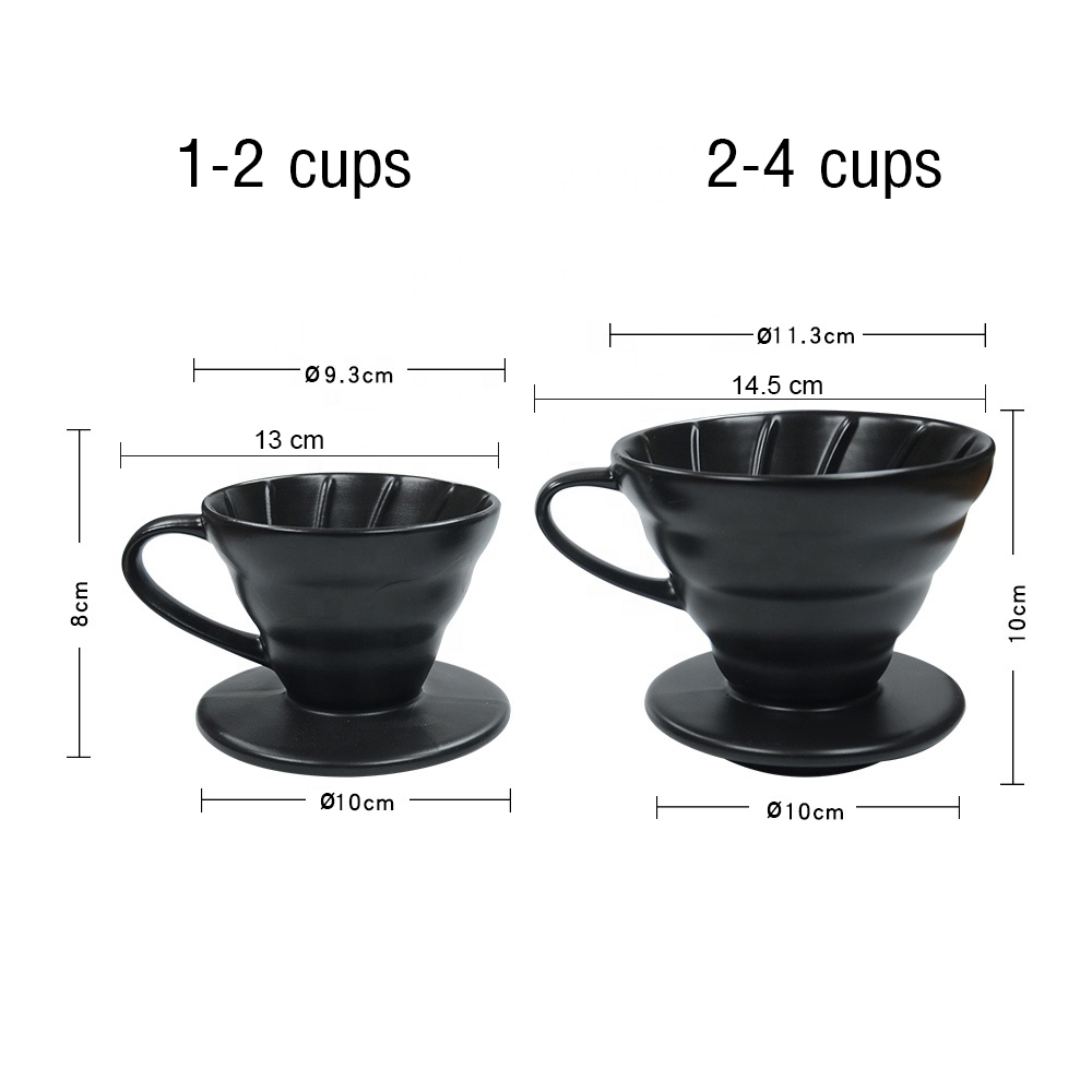 Ceramic coffee dripper 1-2 cup-Single Drip-Cone shape-