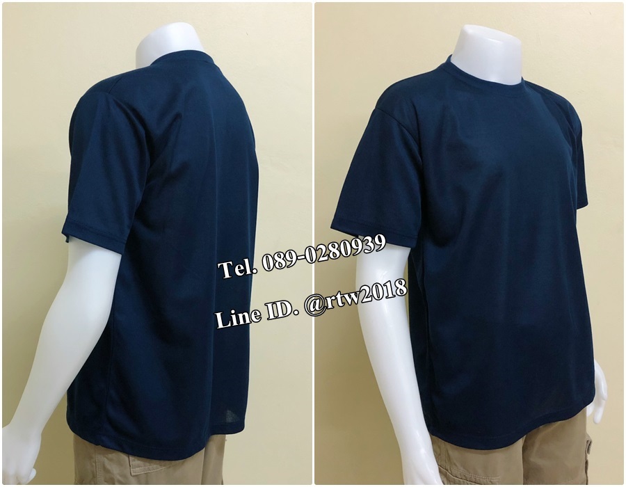 เสื้อคนสวนแขนสั้นคอกลมสีกรมท่า (ราคาสำหรับ12 ตัว) (รหัส H16)