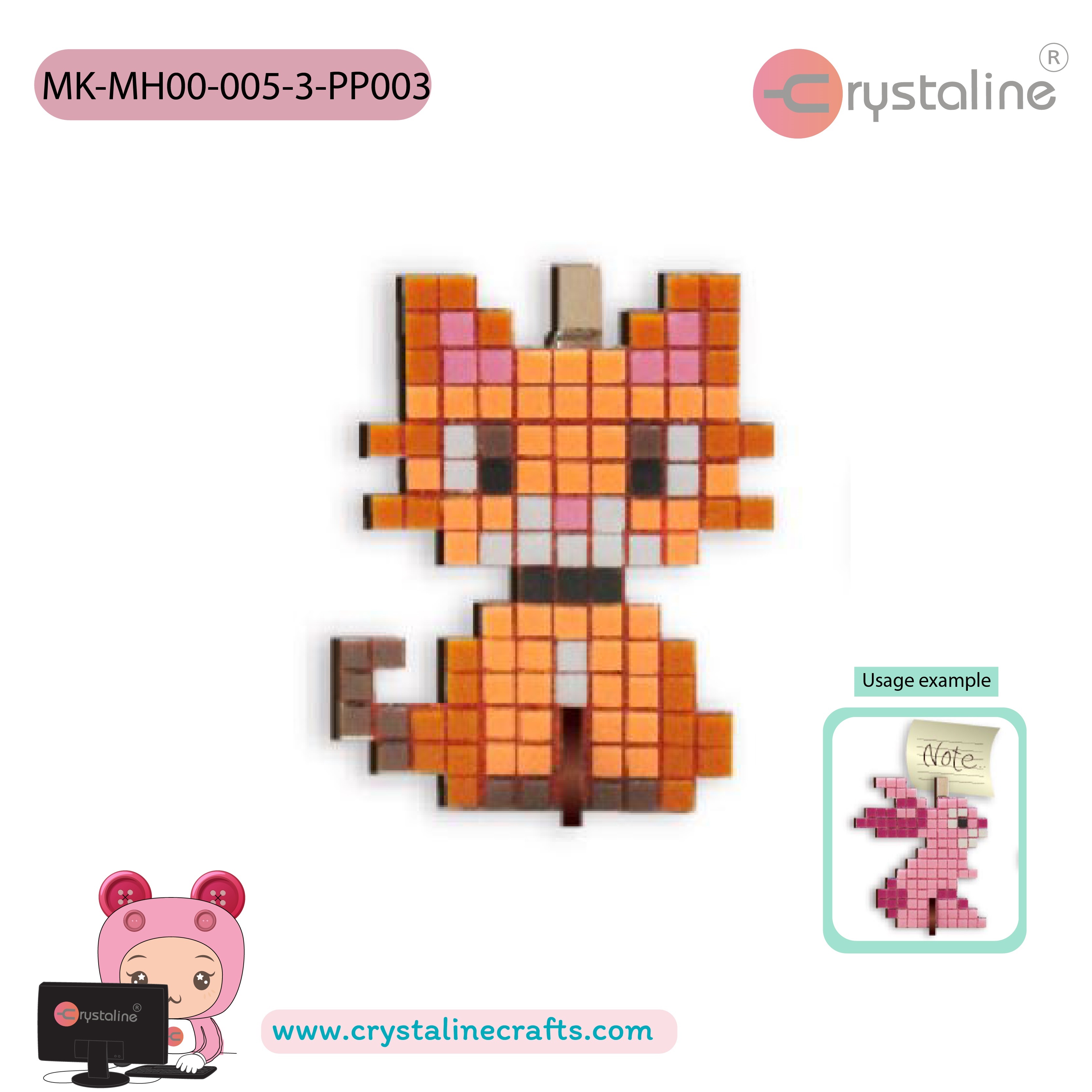 Memo clip holder kit - Cat (size 11.5x9 cm,1pc/pack)