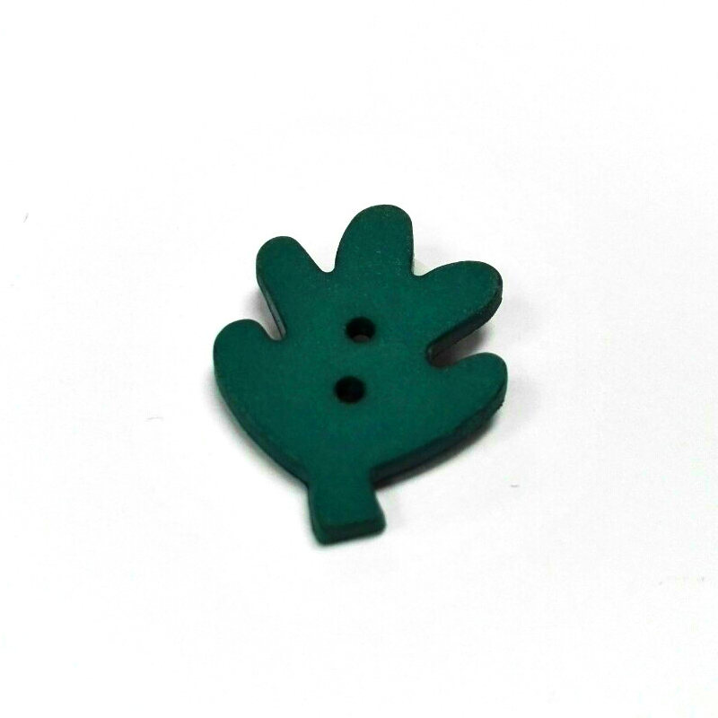 Leaf button - Green col. (size 32L,1pc/pack)