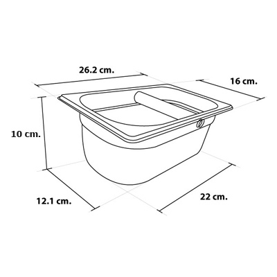 Rectangle Stainless Knockbox 10 cm. DELISIO 1610-302