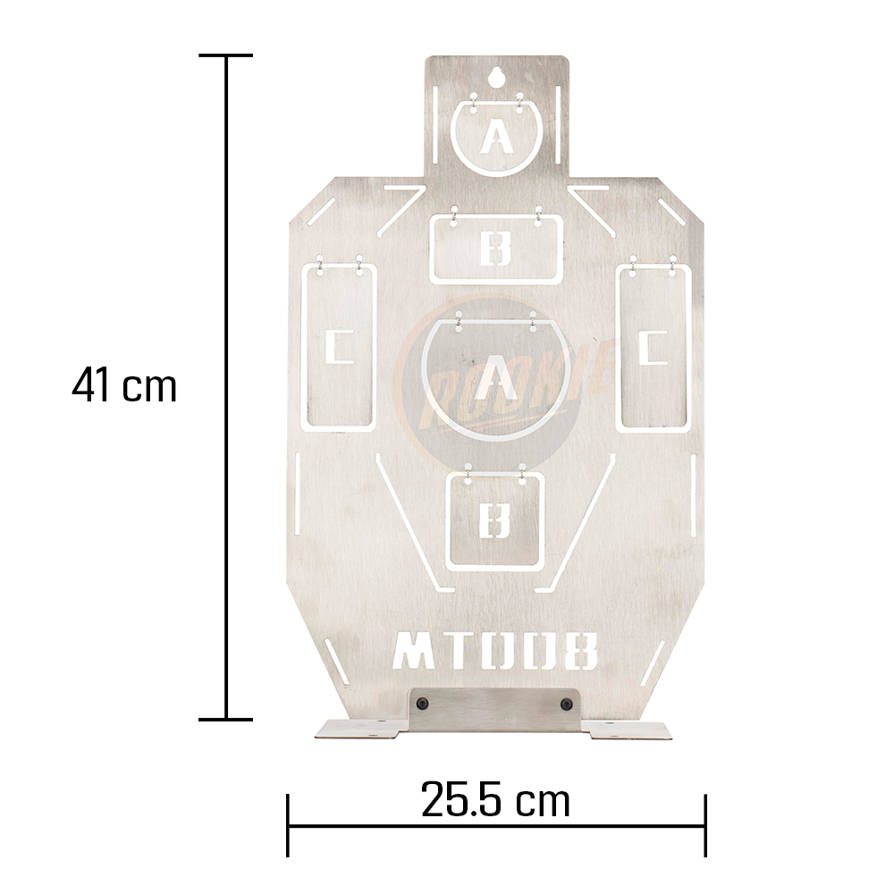 MT008 Brushed Hardened Stainless Steel IDPA Standard Target