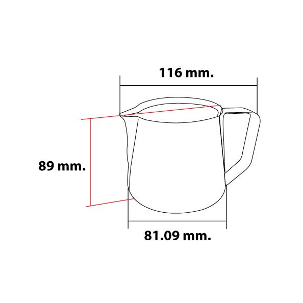 Stainless pitcher milk cream 350 ml. have scale 2 side 1610-253