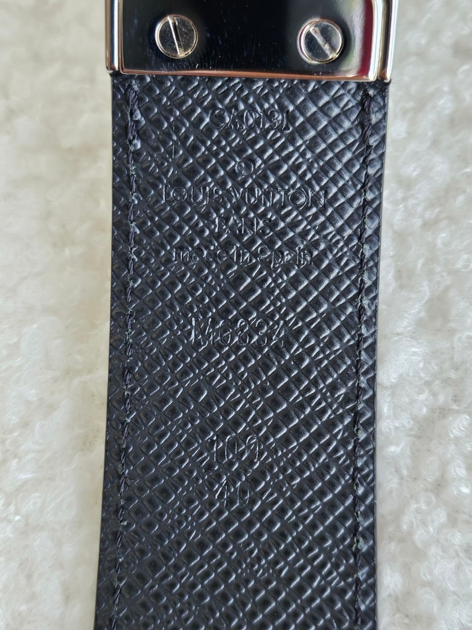 lv belt M6834 หัวเงิน damier graphite