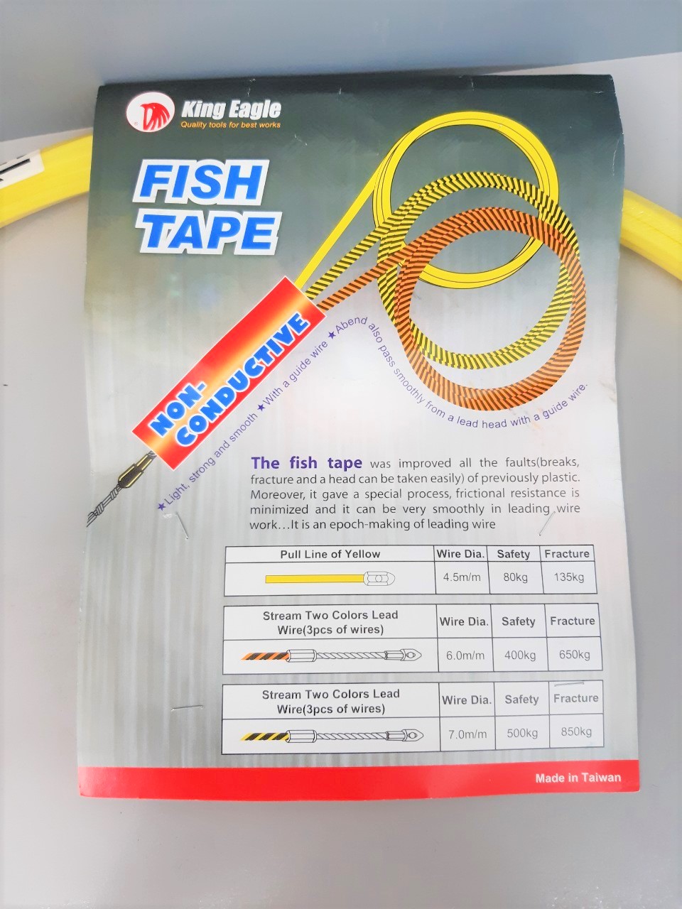ลวดดึงสายไฟ 4.5มิล x 15ม.สีเหลือง