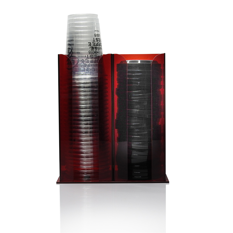2 compartment acrylic box for keep drink glass 1610-342