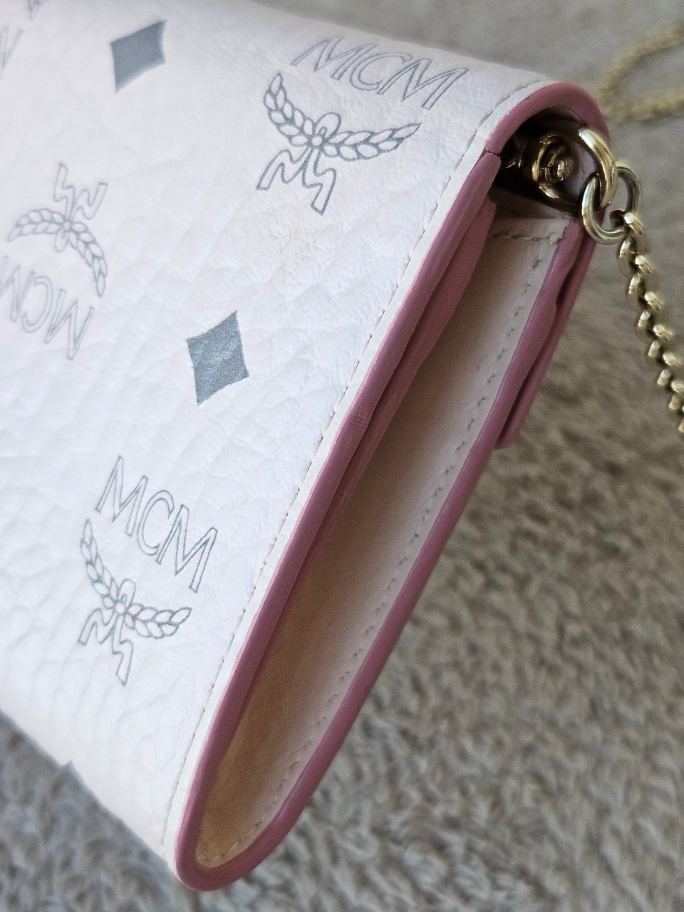 MCM Tracy Crossbody Wallet Pink
