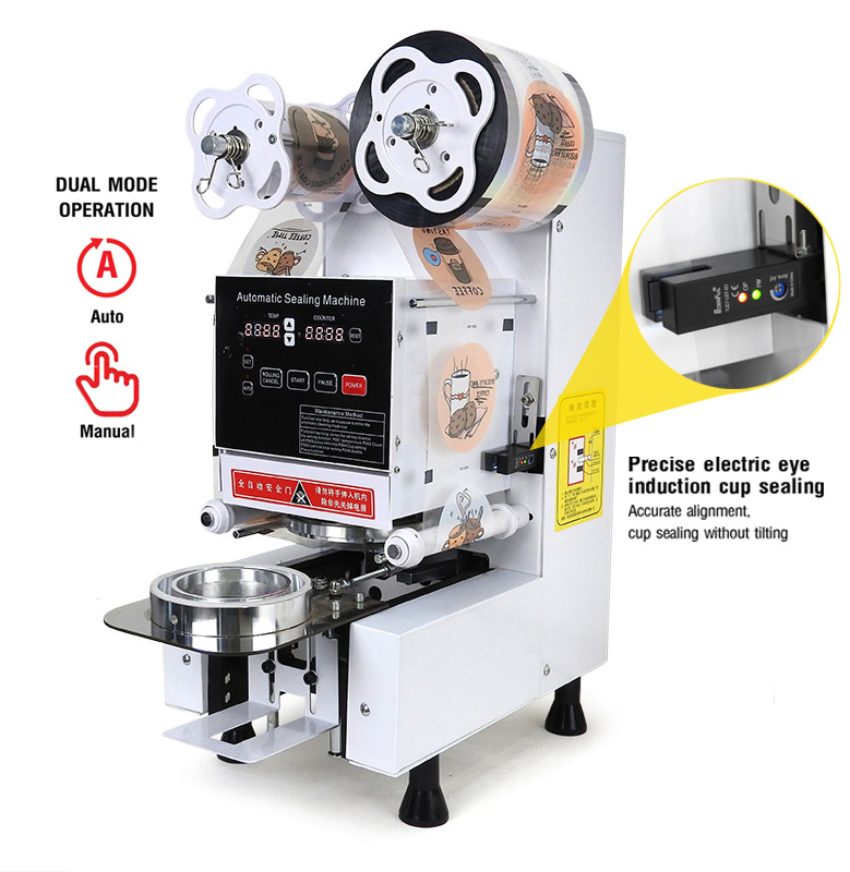 เครื่องปิดฝาแก้วอัตโนมัติ สองโหมดการทำงาน ระะบบนับจำนวน 350W