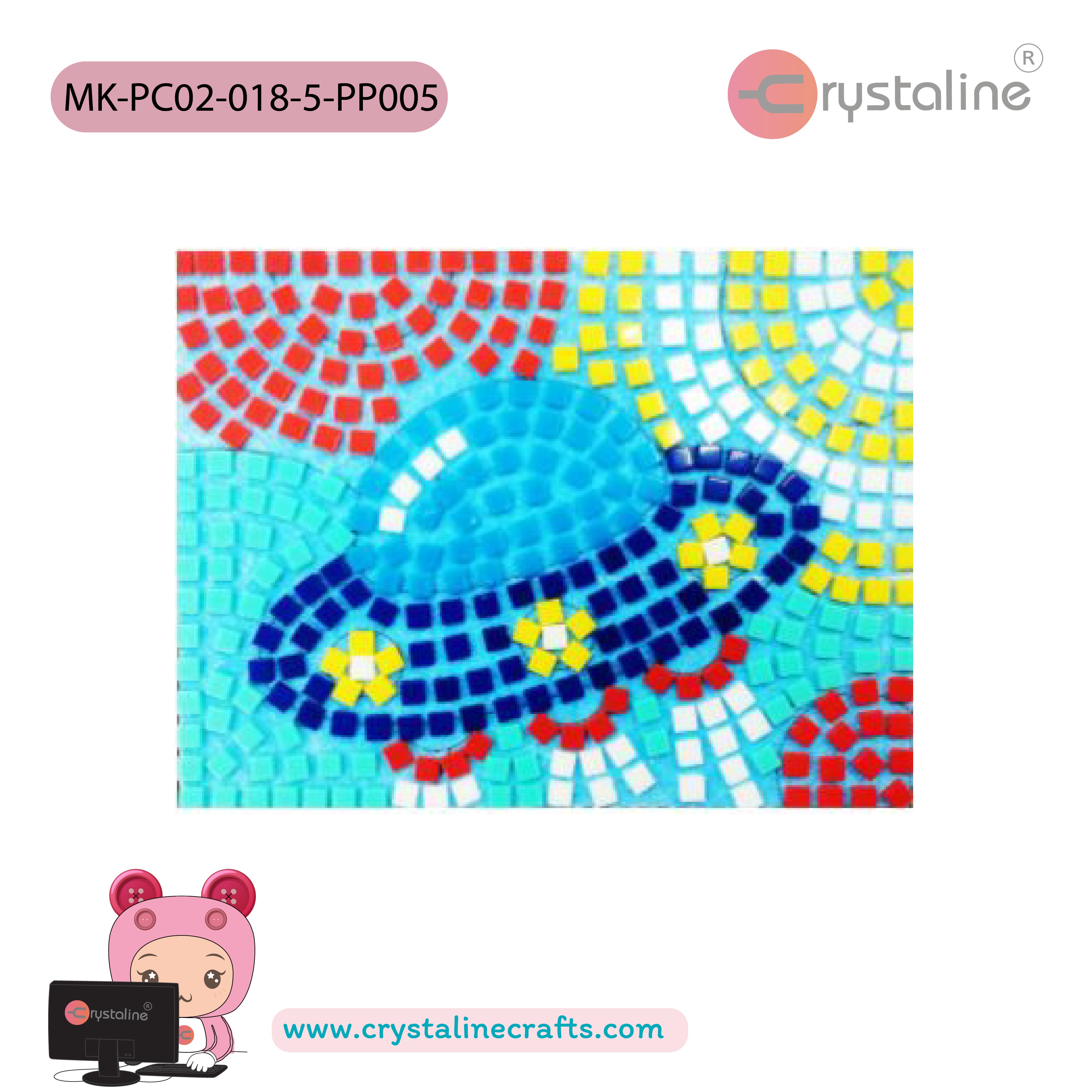 Mosaic picture by number kit - Ufo (size 13x17 cm,1pc/pack)
