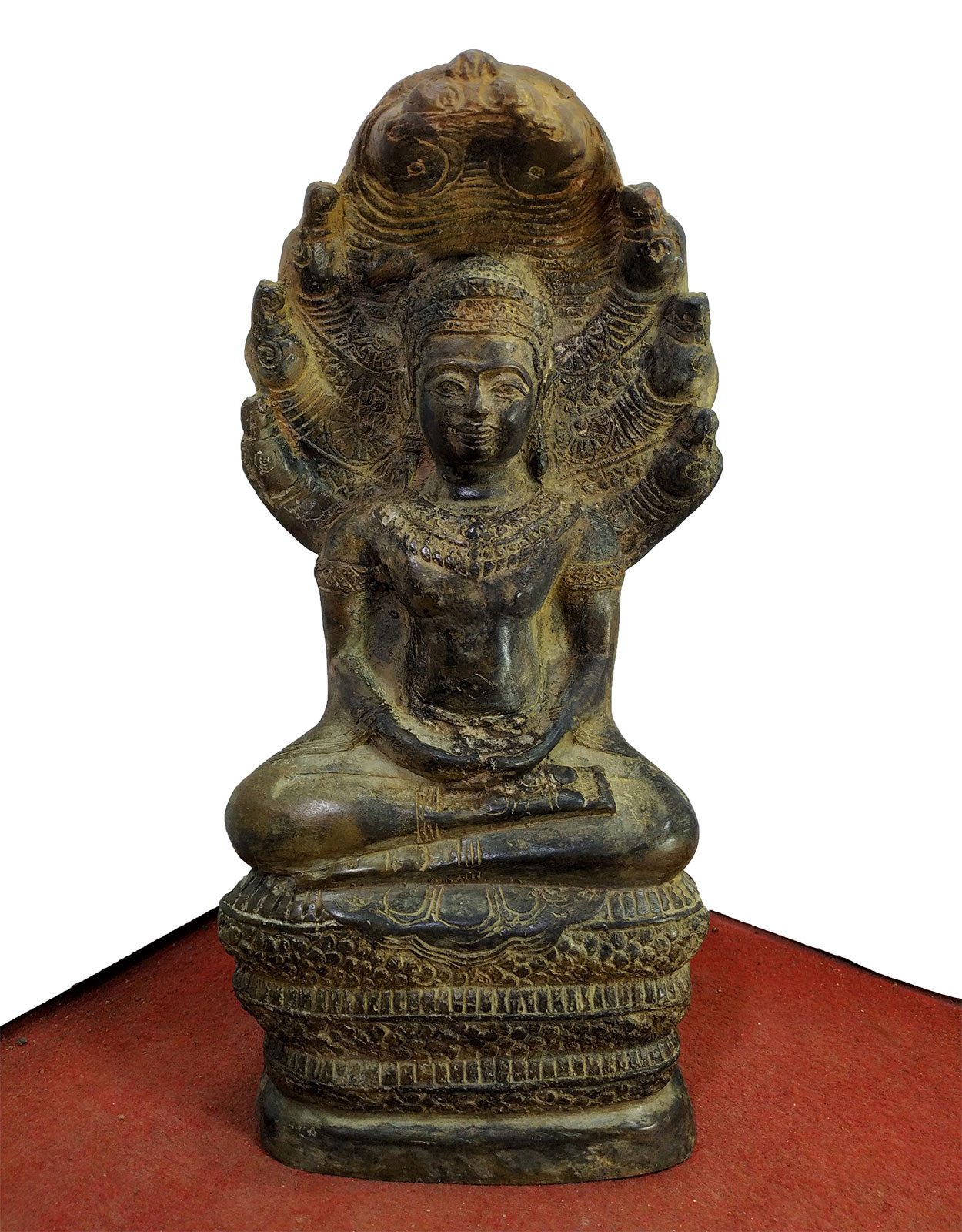 พระนาคปรก ลพบุรี หน้าตัก 5 นิ้ว เนื้อสำริดสภาพเก่า