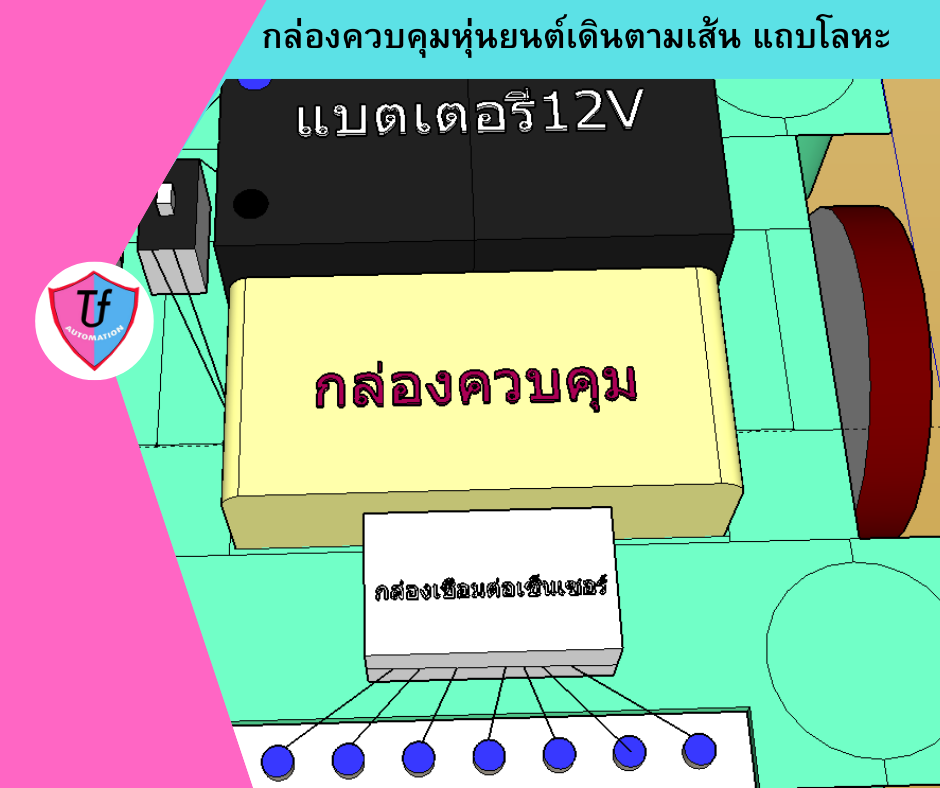 กล่องควบคุมหุ่นยนต์เดินตามเส้น แถบโลหะ ขนาด ไม่เกิน 100 กก. Ex