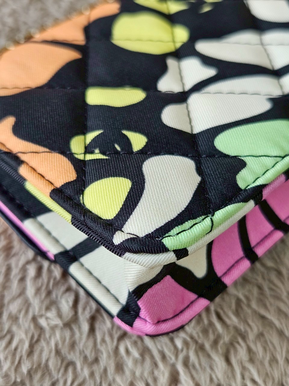 Chanel Multicolor Printed Fabric Mini Clutch With Chain holo32