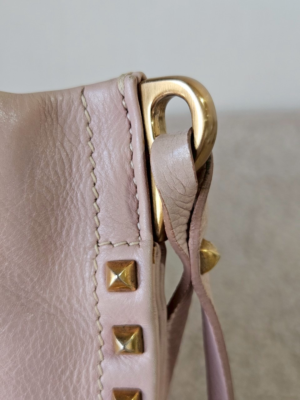 Prada Pink Vitello Metal Studded