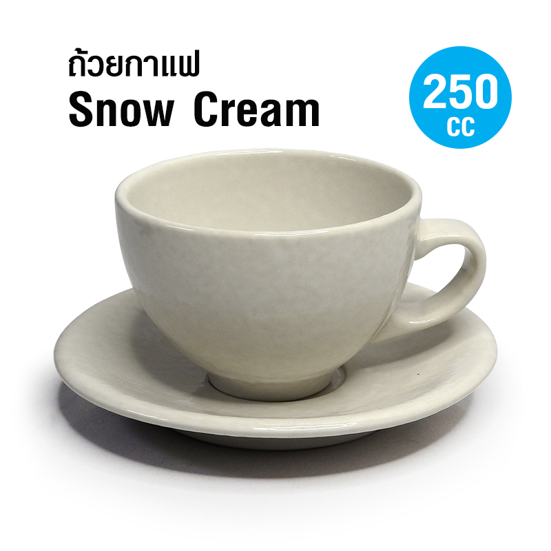 Coffee Cup Snow Cream 250 CC.with Saucer