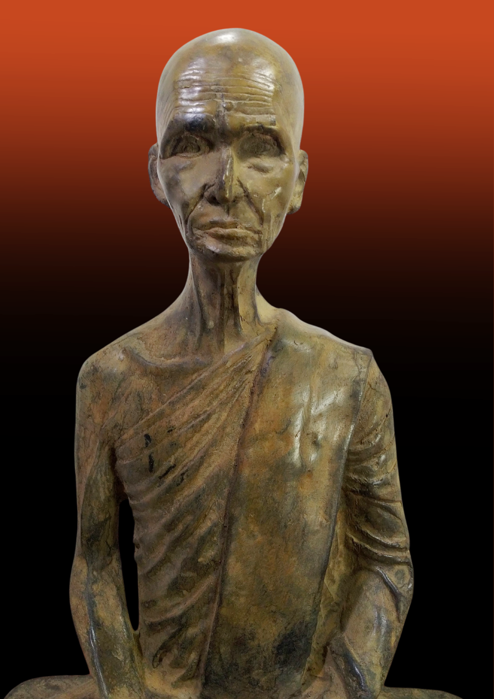 หลวงพ่อเดิม พระครูนิวาสธรรมขันธ์ (เดิม พุทฺธสโร) วัดหนองโพ หน้าตัก 9 นิ้ว เนื้อโลหะสภาพเก่า