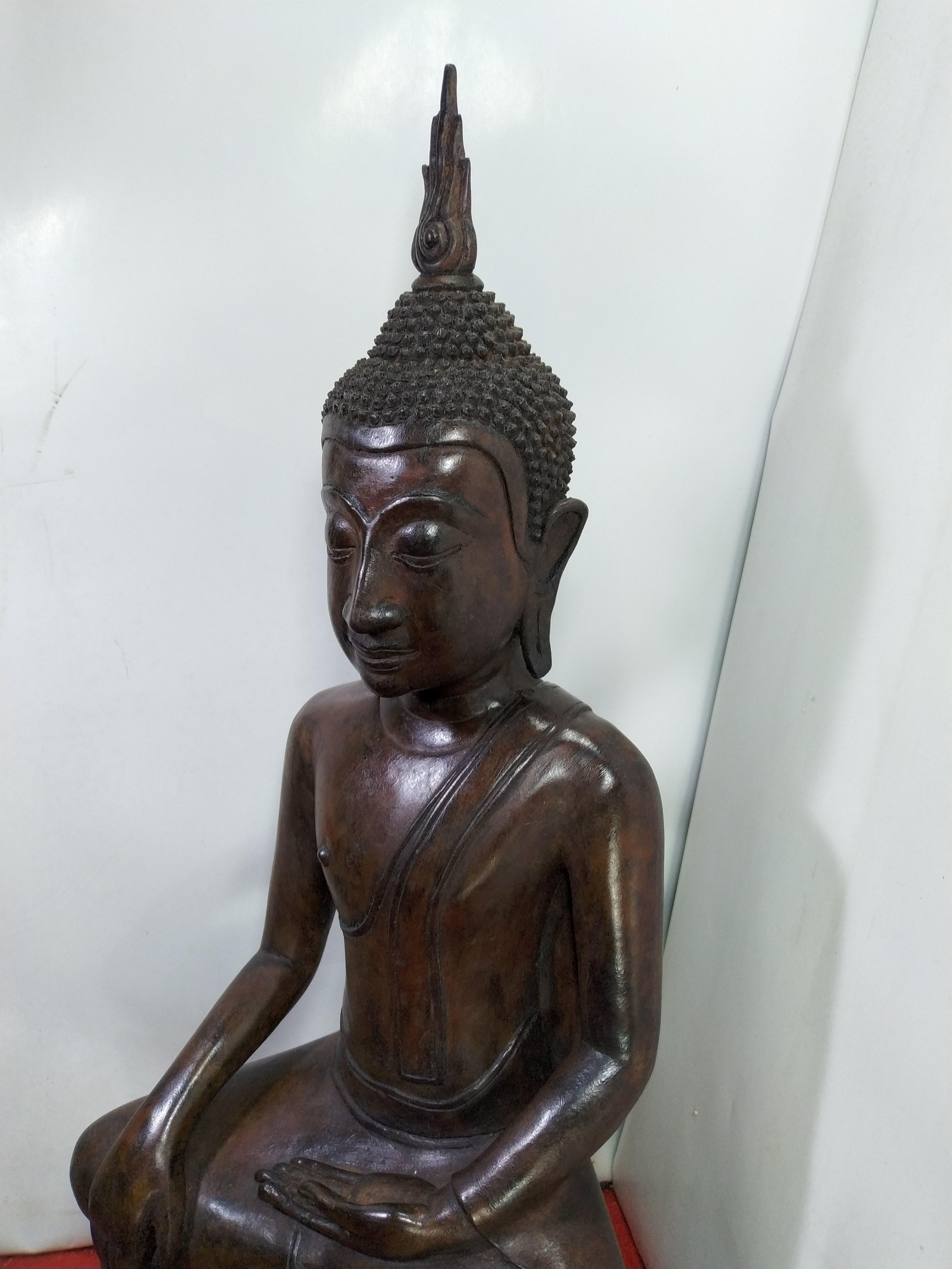 พระอู่ทอง ฐานสูง ขนาดหน้าตัก 9 นิ้ว เนื้อสำริด