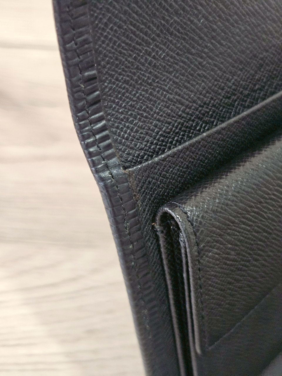 LV Epi Trifold Black Long Wallet