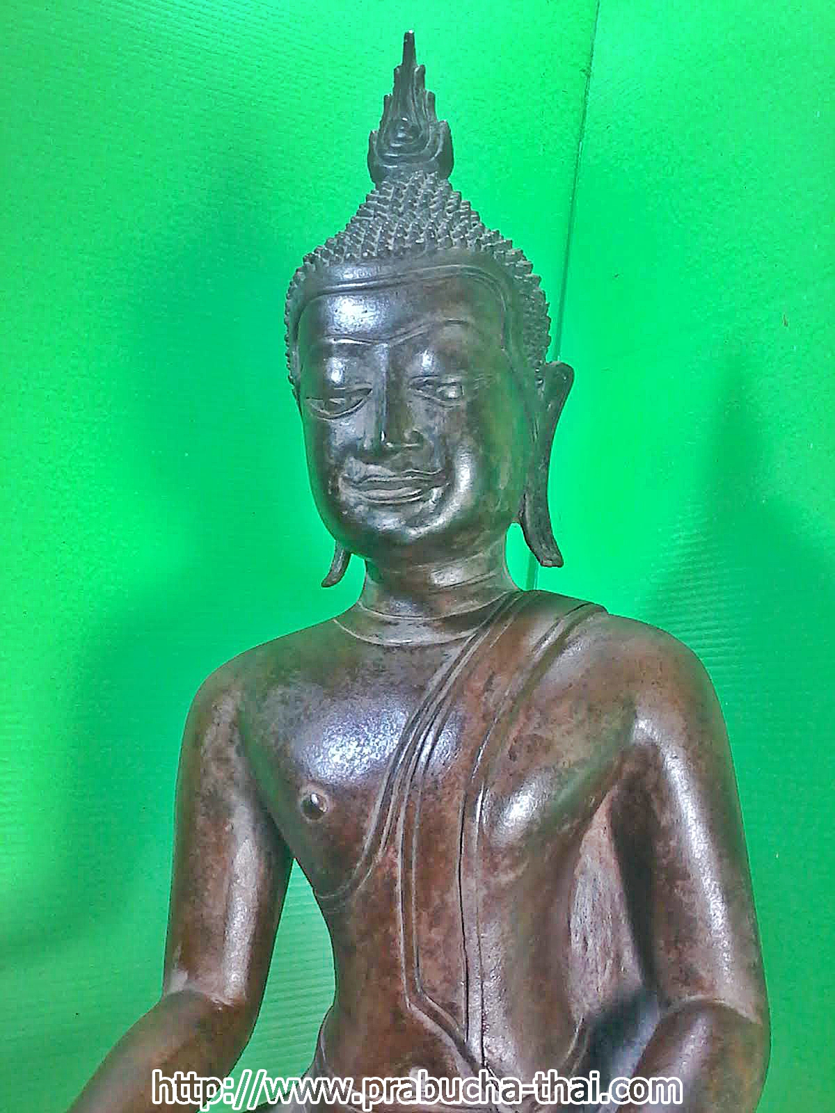 พระบูชา พระอู่ทอง ปางสดุ้งมาร ฐานฉลุลาย หน้าตัก ๙ นิ้ว เนื้อสำริด