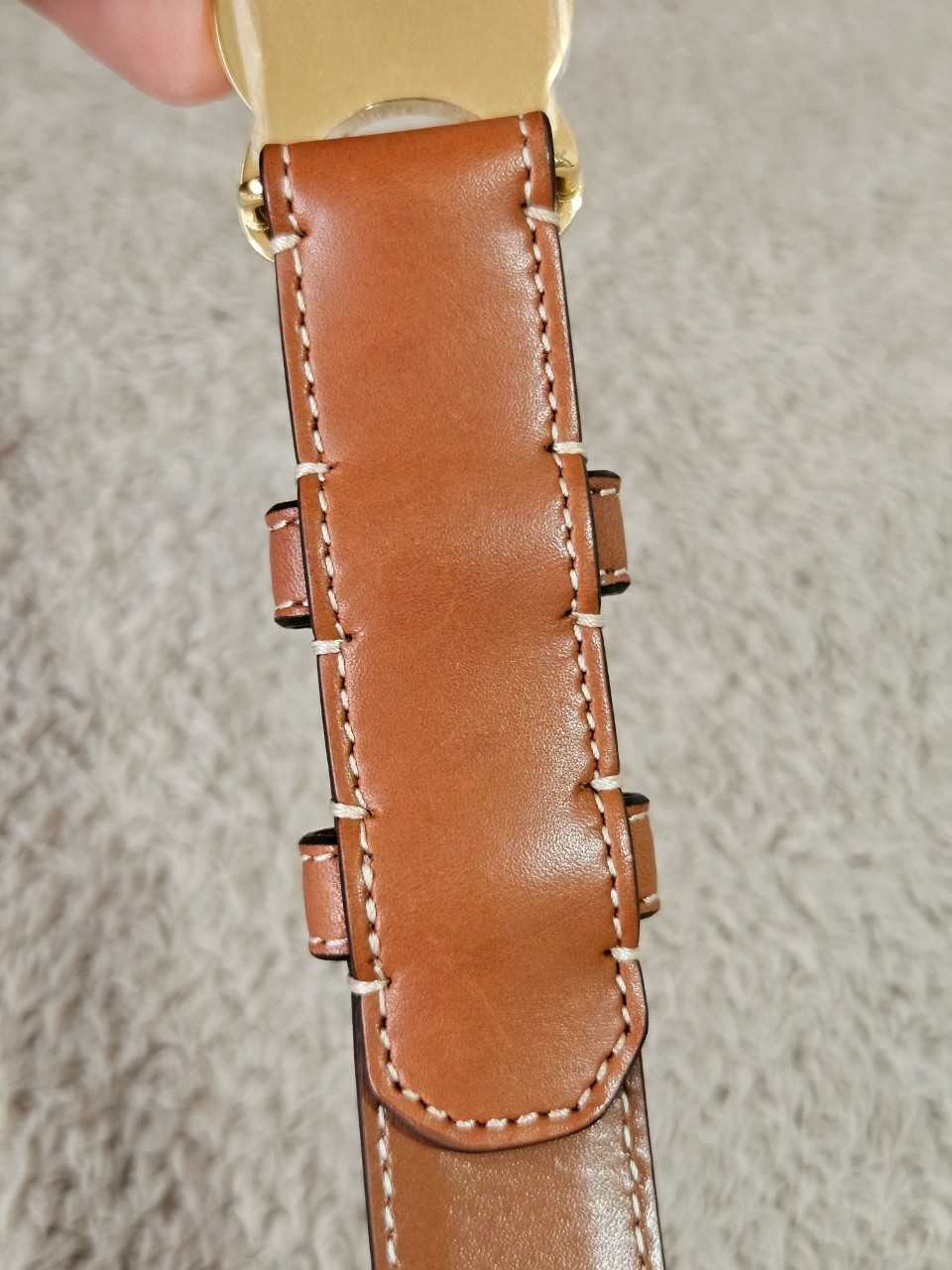 Celine Medium 25MM Triomphe Belt สีน้ำตาล
