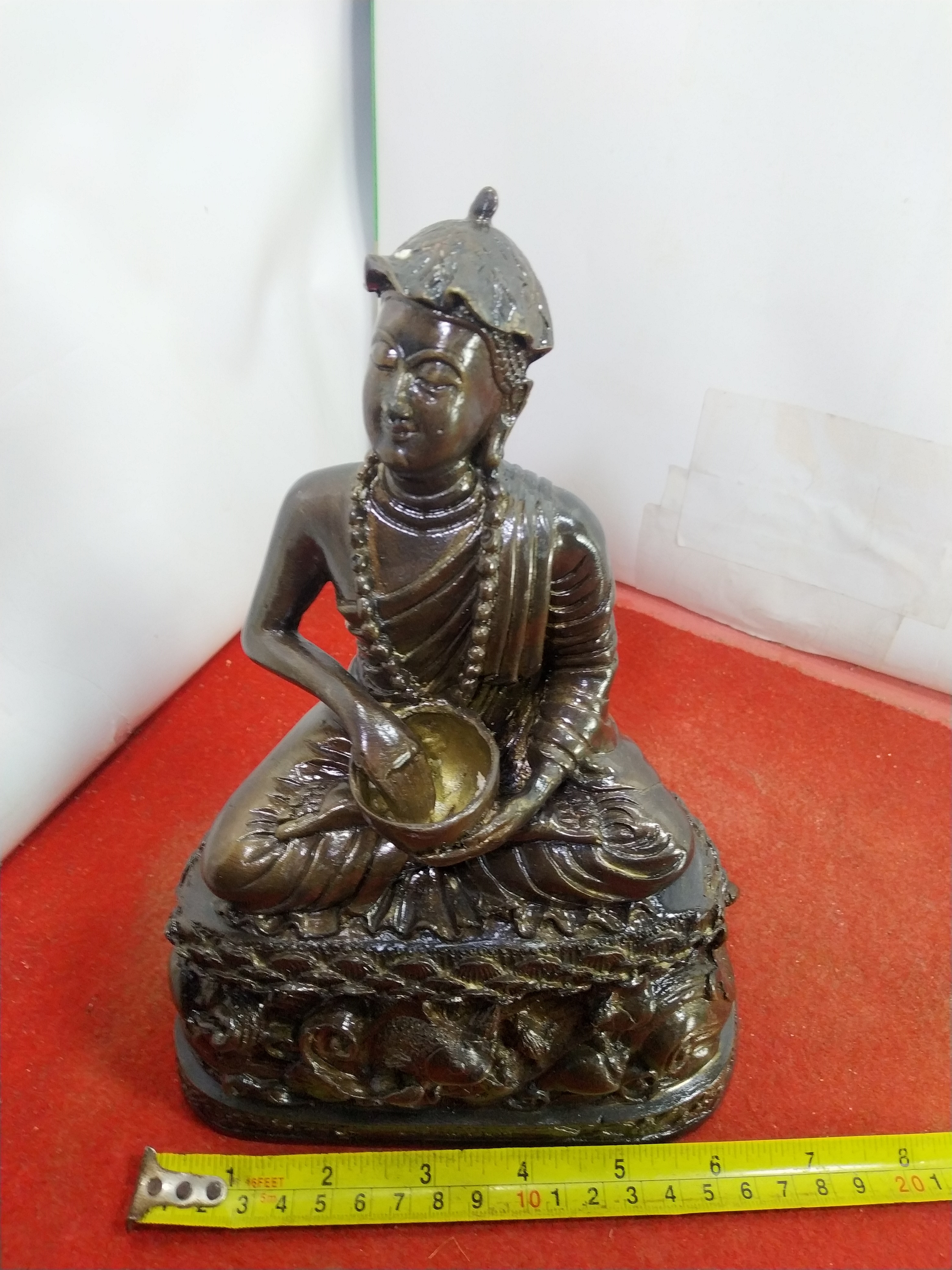 พระอุปคุต ปางจกบาตรหยุดตะวัน ฐาน 6 นิ้ว ด้านหลังลายมังกร