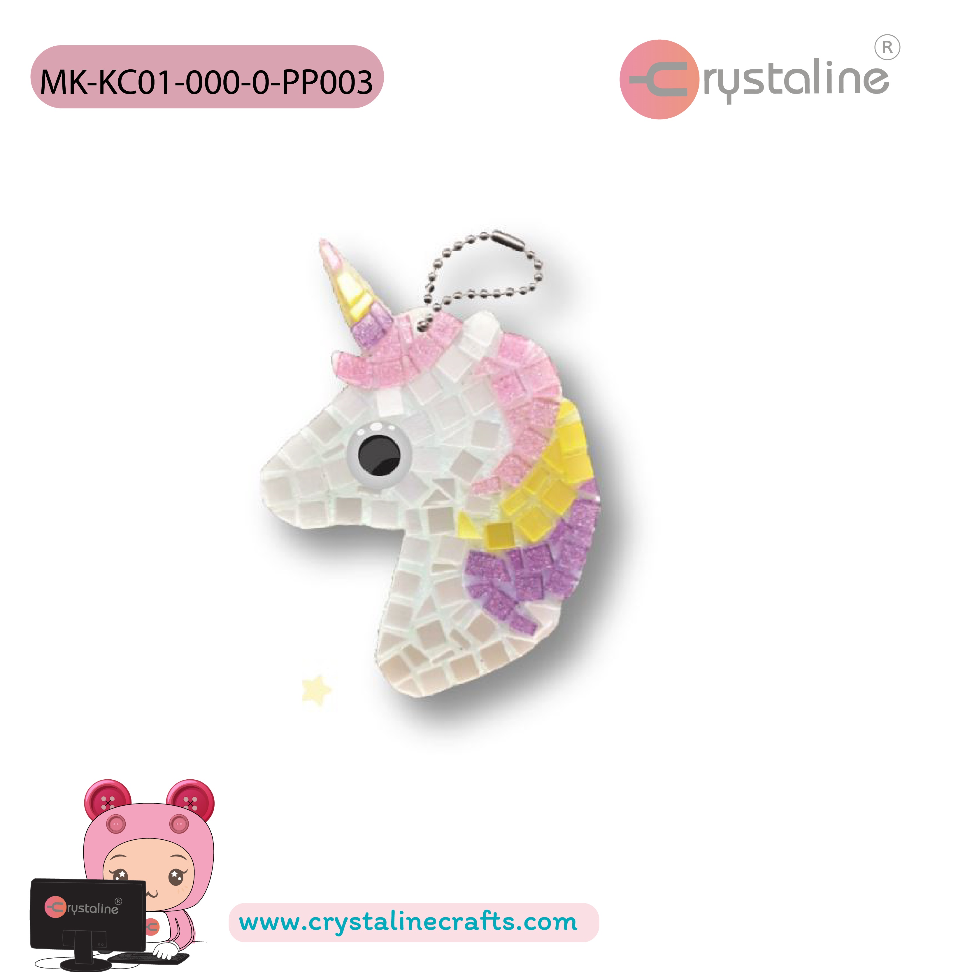 Keychain kit - Unicorn (size 7x8.5 cm,1pc/pack)