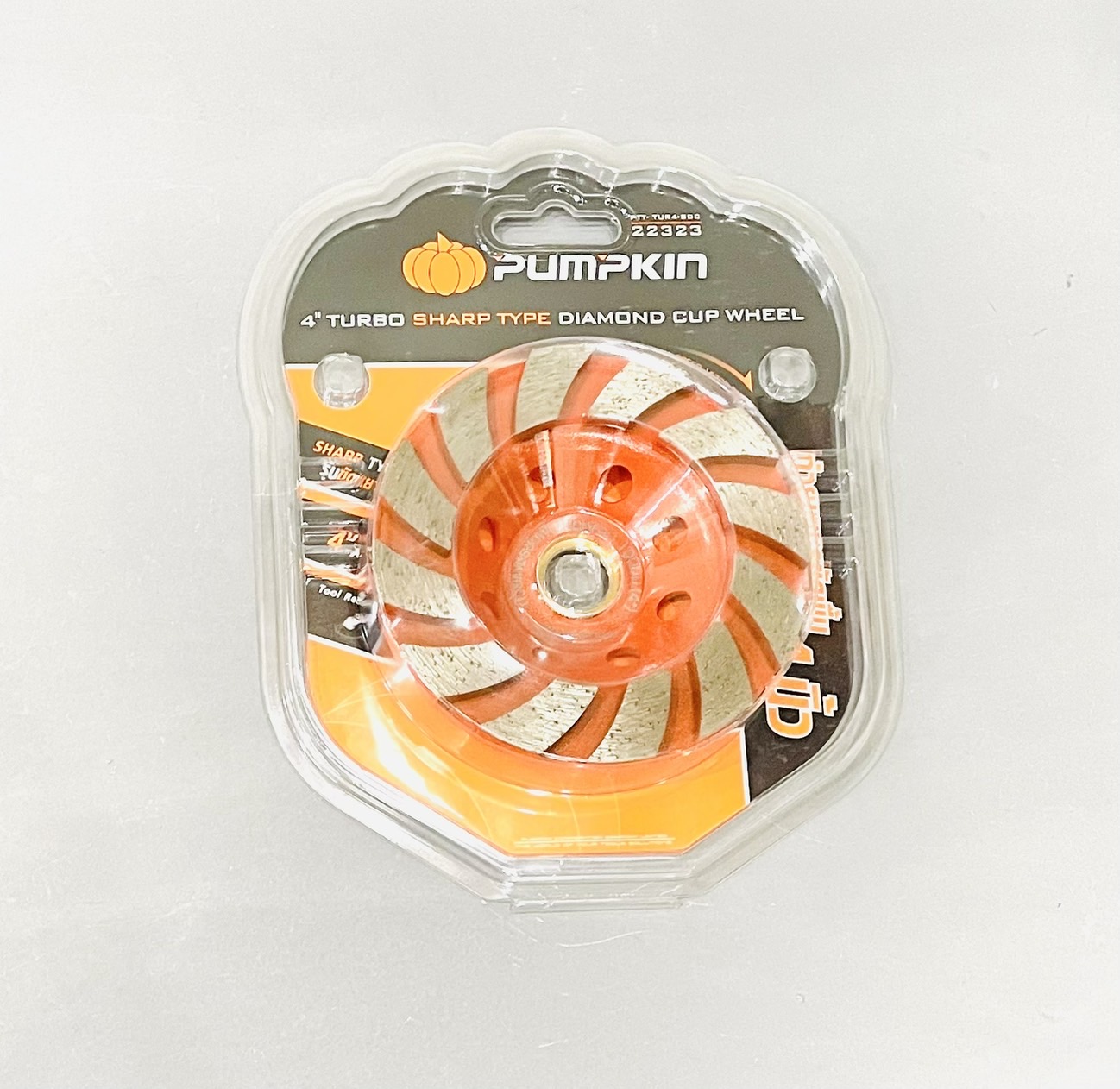 ใบเจียปูน 4" พัมคิน ส้ม ขัดหยาบ (ถ้วยเพชรขัดพื้น)