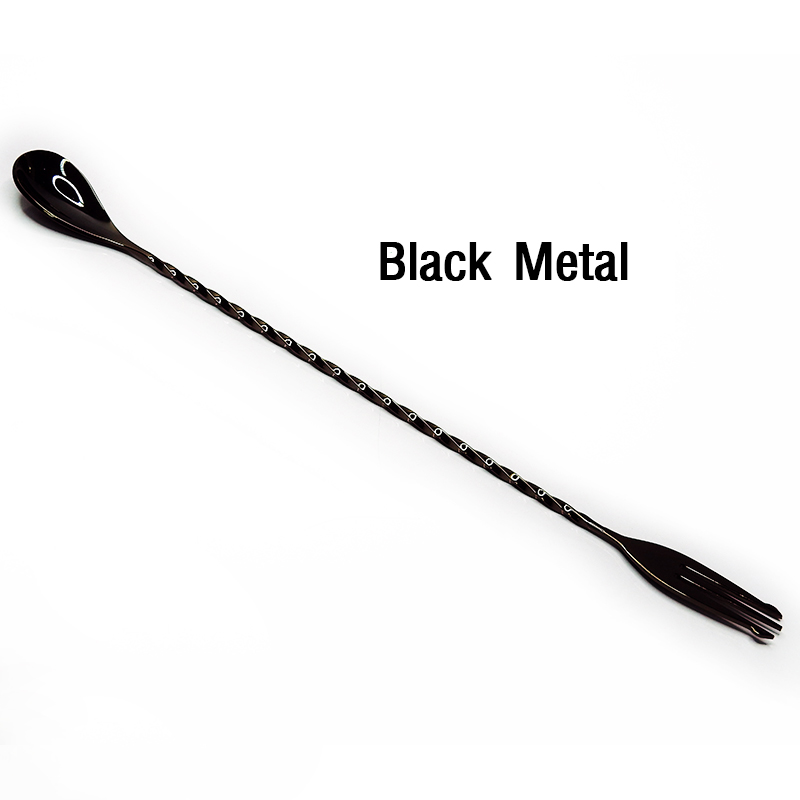 ช้อนบาร์ สีดำเมทัล ยาว 30 cm. ปลายด้ามเป็นส้อม 1630-010
