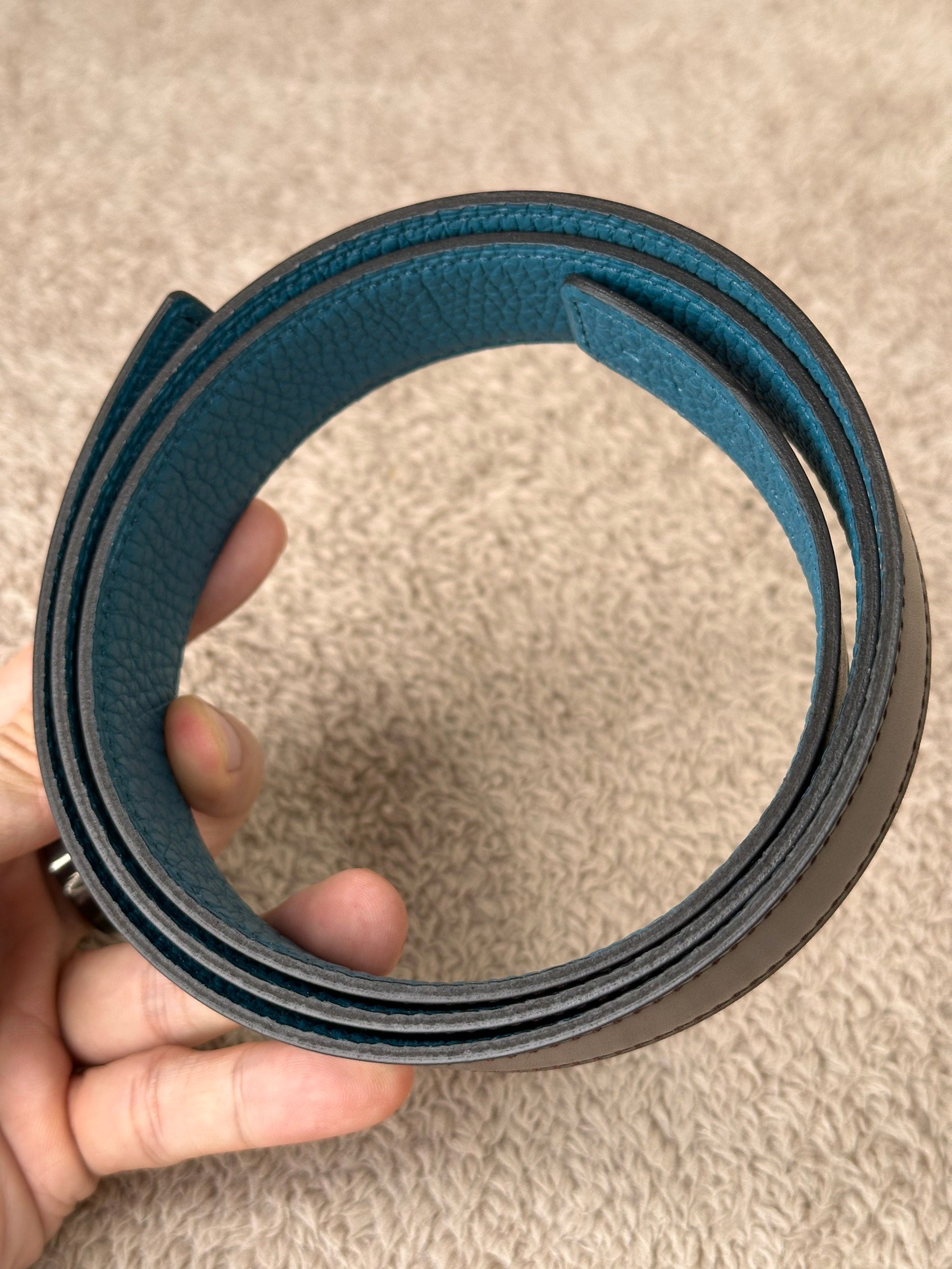 Hermes belt 32mm stamp Q square