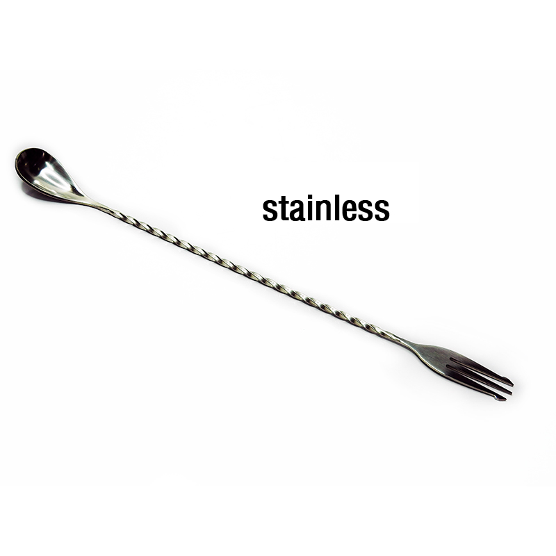 ช้อนบาร์ สีดำเมทัล ยาว 30 cm. ปลายด้ามเป็นส้อม 1630-010