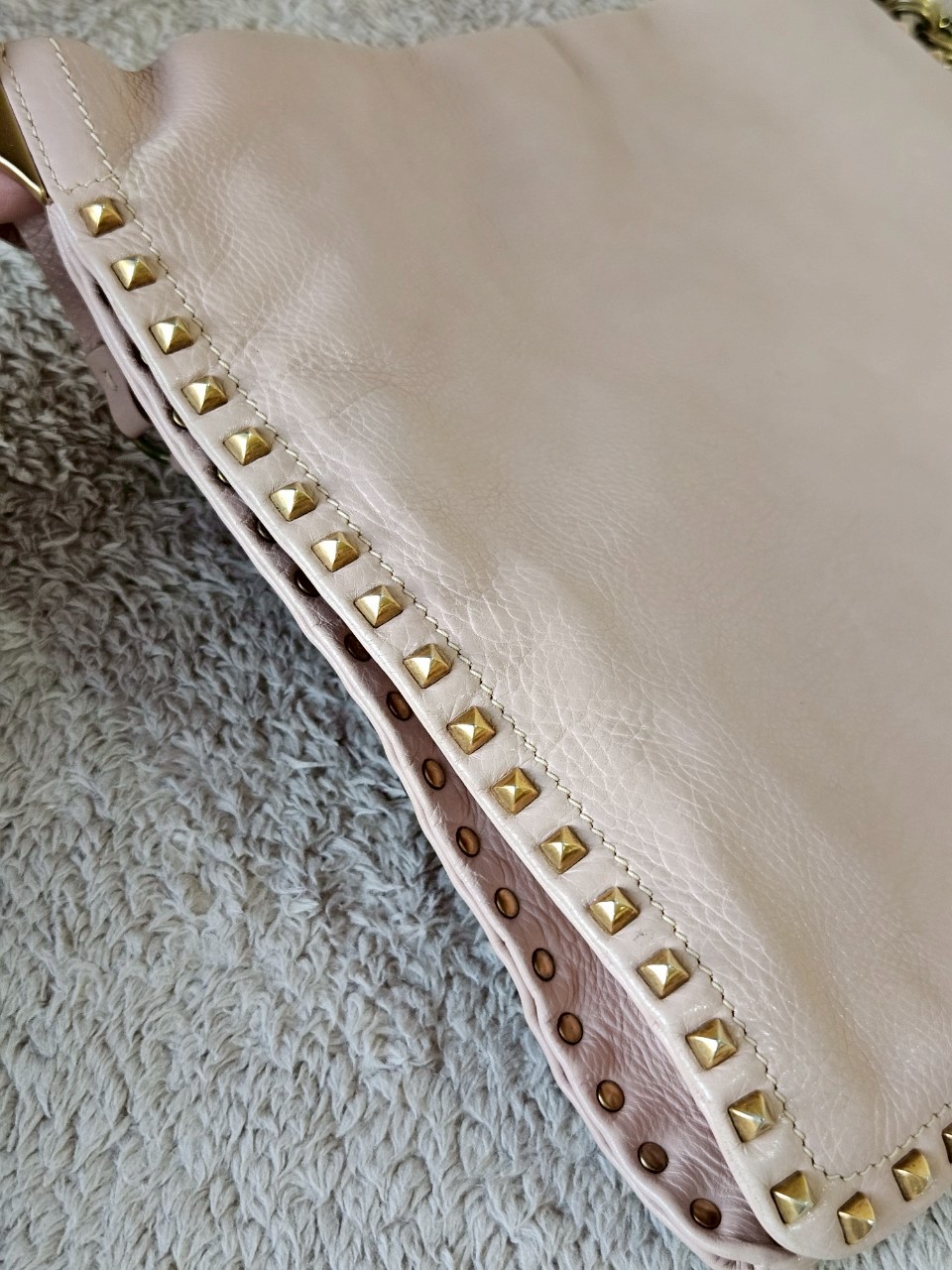 Prada Pink Vitello Metal Studded