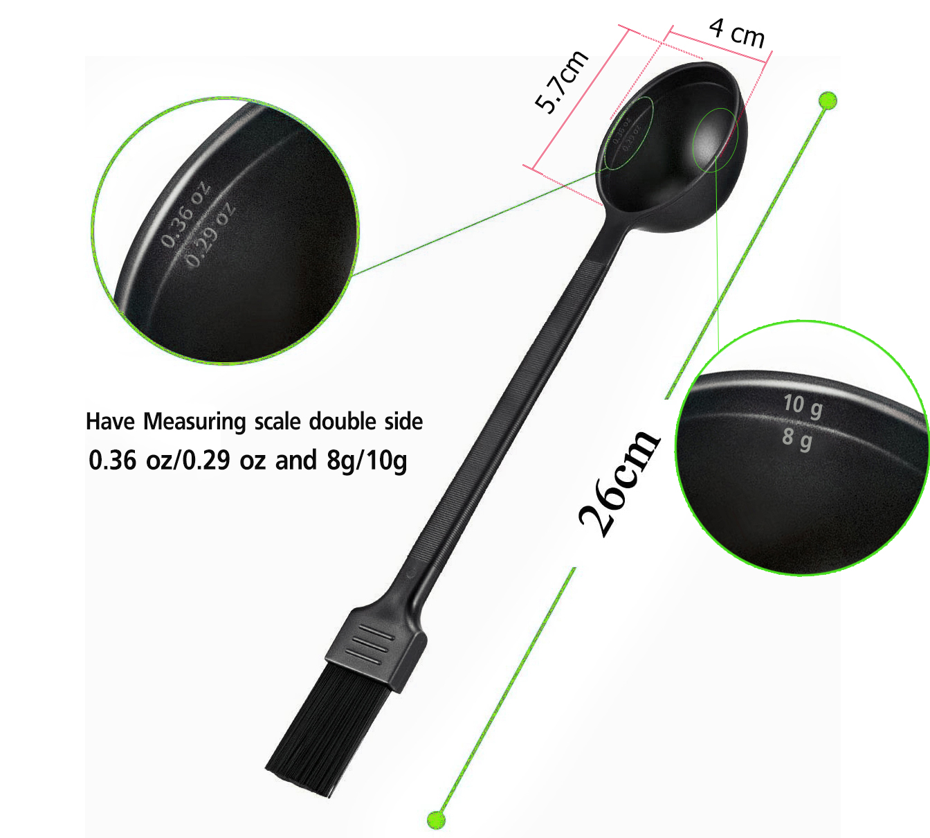 Nylon Espresso Machine Brush Coffee Cleaning Tool with Professional Measuring Scoop (Brown)