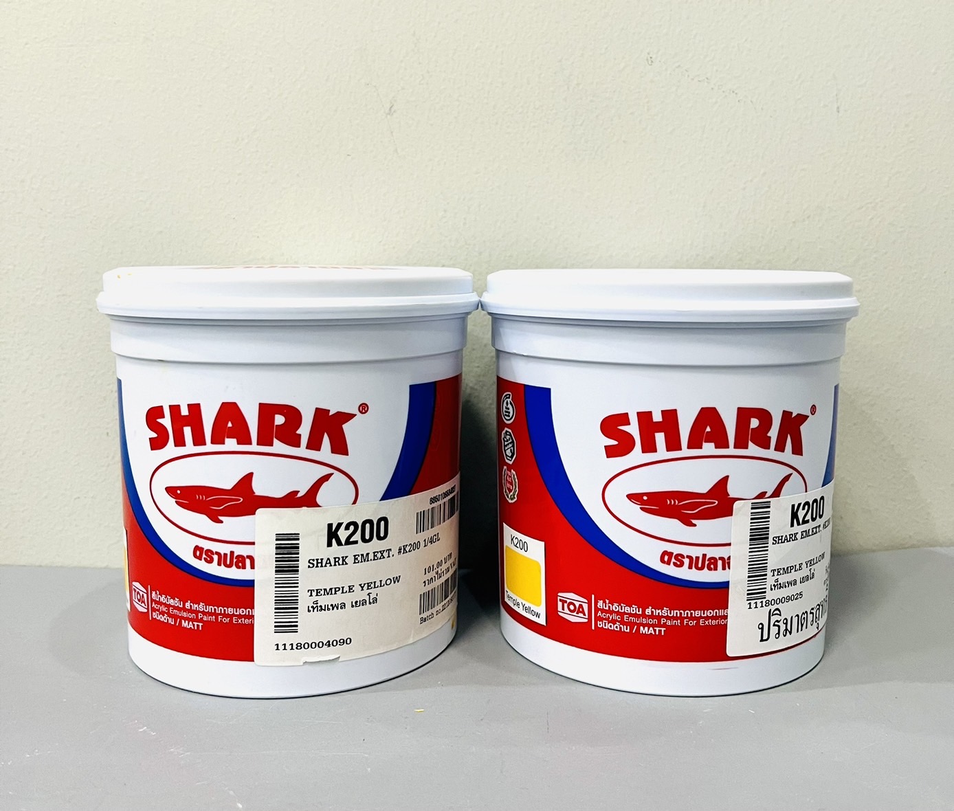 แม่สีน้ำ ฉลาม K200 สีเหลือง (สีน้ำภายนอก) 1/4กล