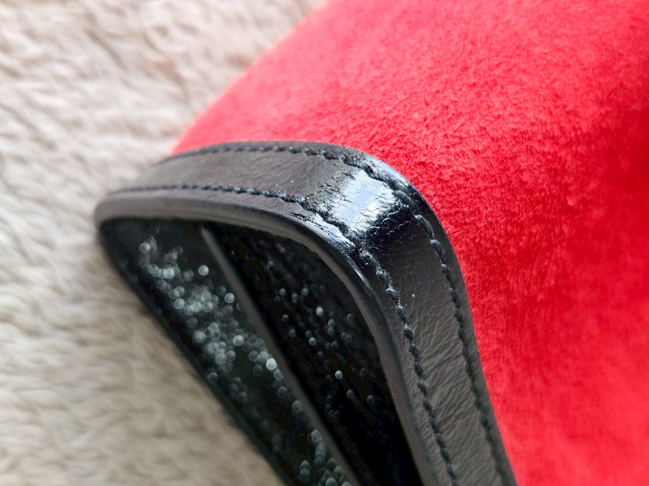 Gucci 503877 Ophidia Red Suede Chain Shoulder Bag