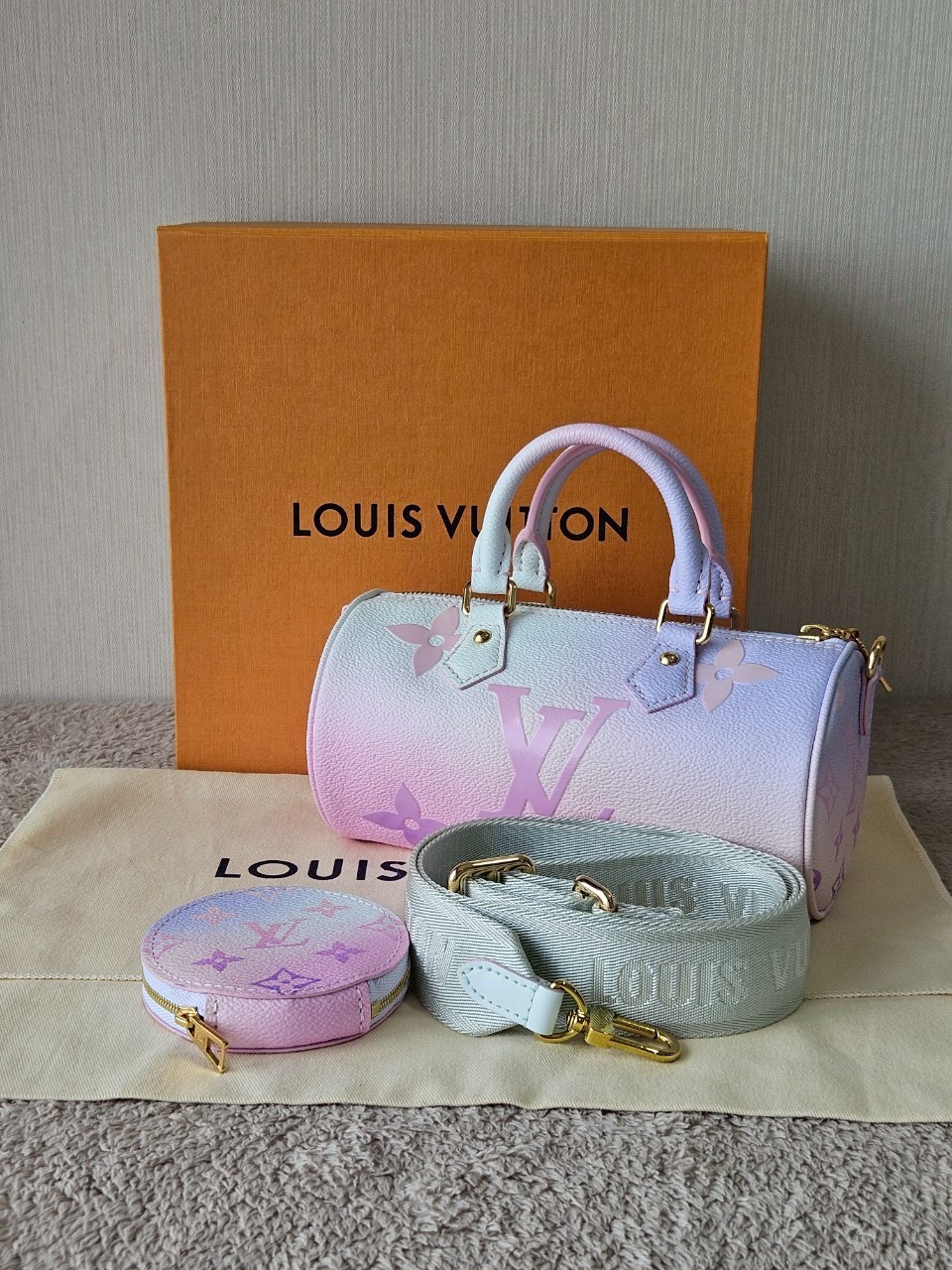 LV Papillon Pastel Sunrise Monogram Microchip