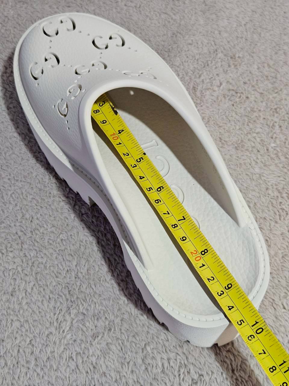 Gucci Platform Perforated G Sandal White