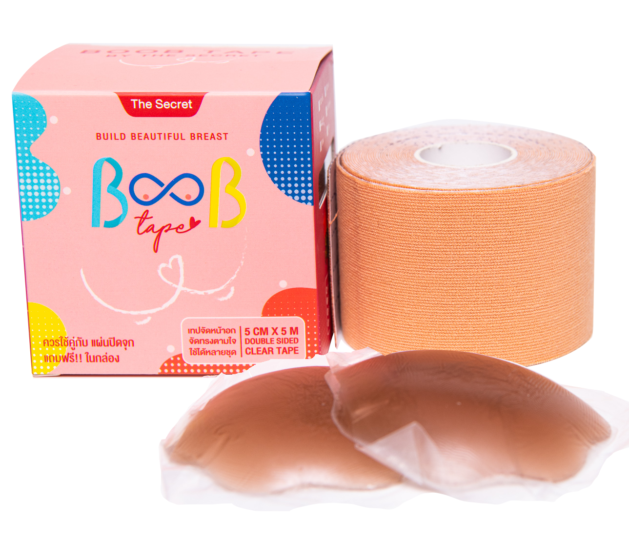 BOOB TAPE The Secret แถมฟรี‼️ ซิลิโคนปิดจุก เทปแปะกันโป๊ เทปผ้า เทปแปะอก เทปกาว เทปยกกระชับ