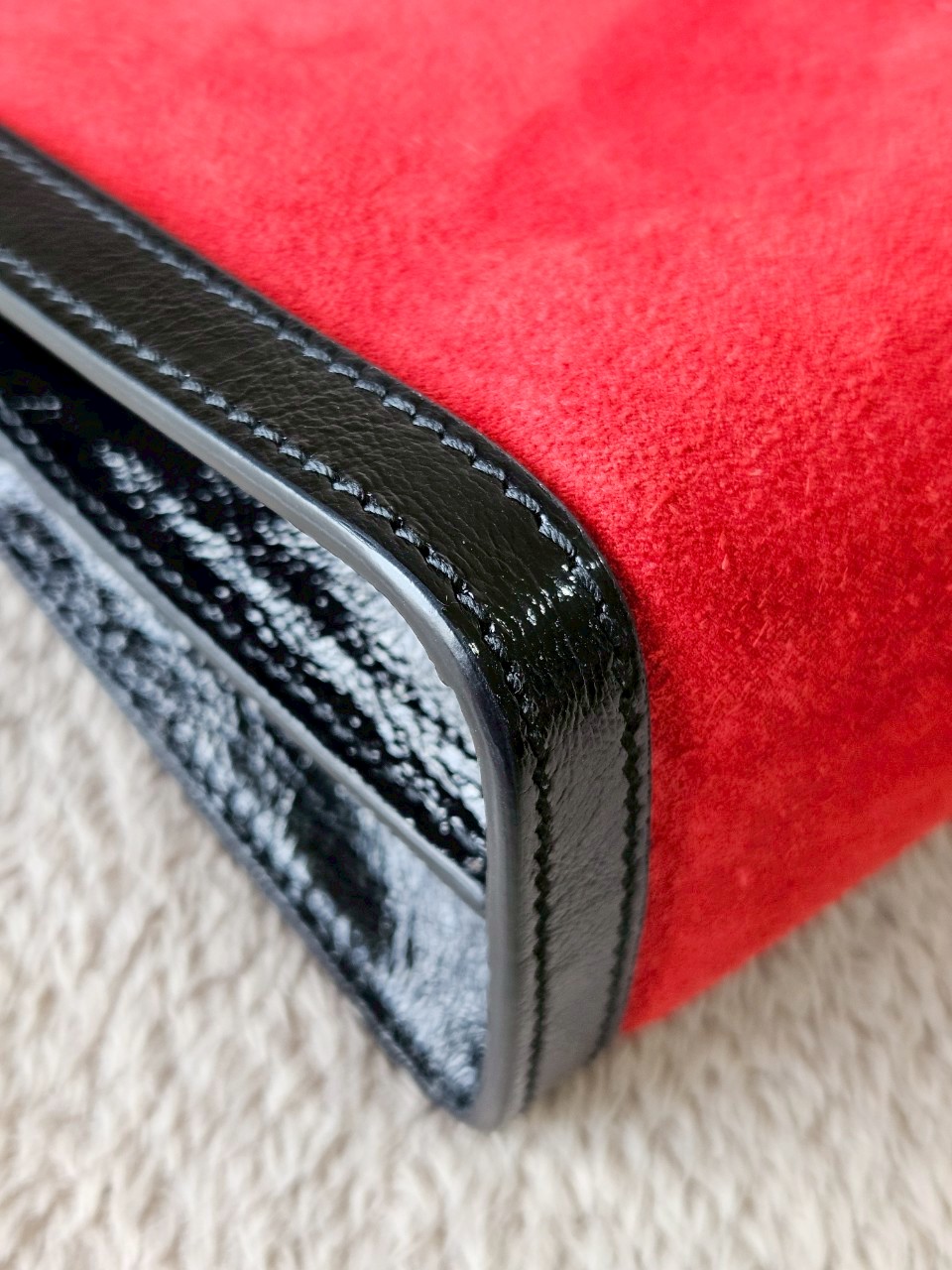 Gucci 503877 Ophidia Red Suede Chain Shoulder Bag