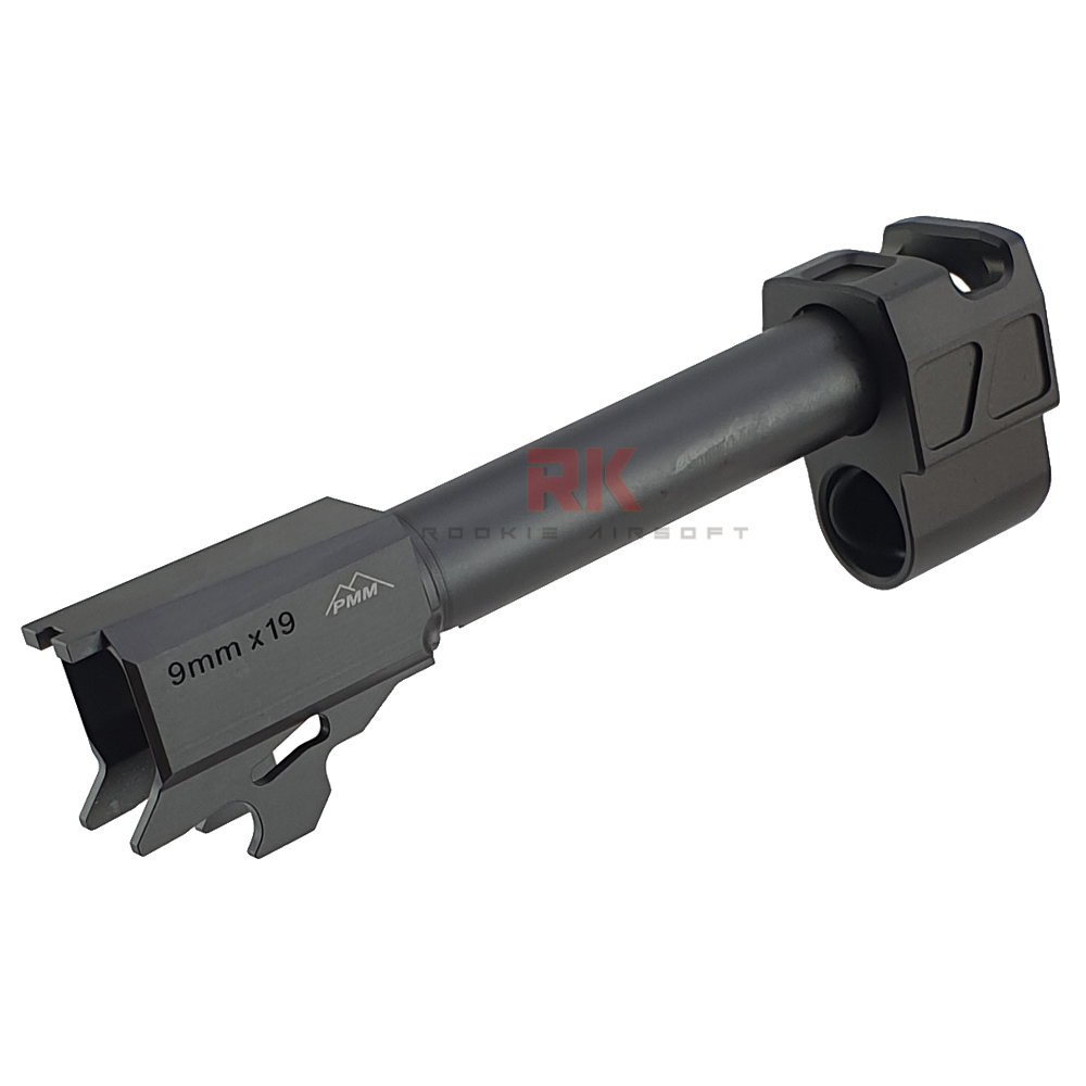 Bomber PMM Style CNC Steel Outer Barrel with Aluminum Compensator Set for SIG AIR M18 (Black)