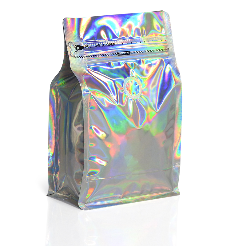 Cube Series coffee bag 250g with valve, zip lock, can stand, expandable beside (50PCS Per Pack)