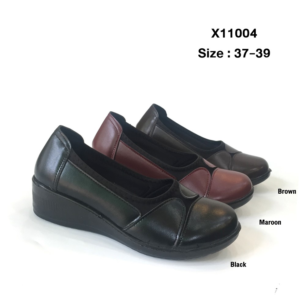 รองเท้าคัชชูส้นเตี้ย เพื่อสุขภาพหนังนิ่ม ส้นเตารีด oxxo พี้นสูง2นิ้ว ใส่สบาย X11004