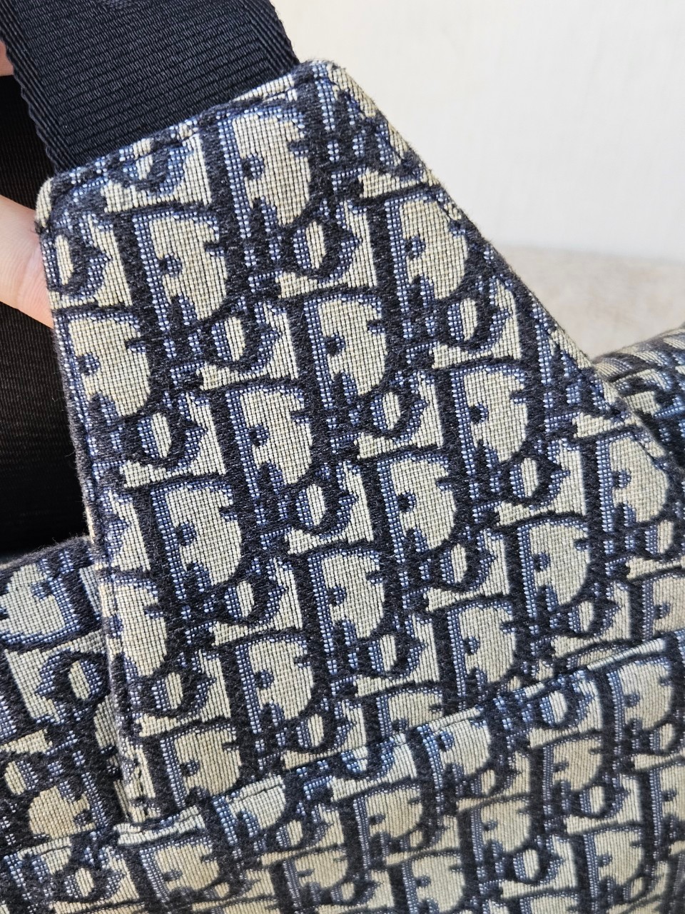 Dior Saddle Beige and Black Oblique Jacquard