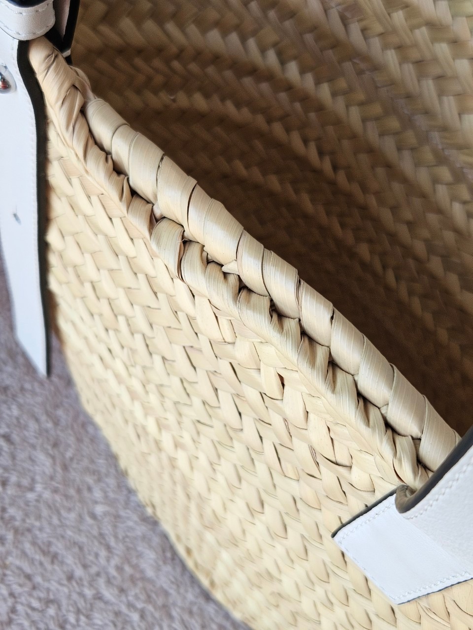 Loewe Basket Bag In Palm Leaf and Calfskin