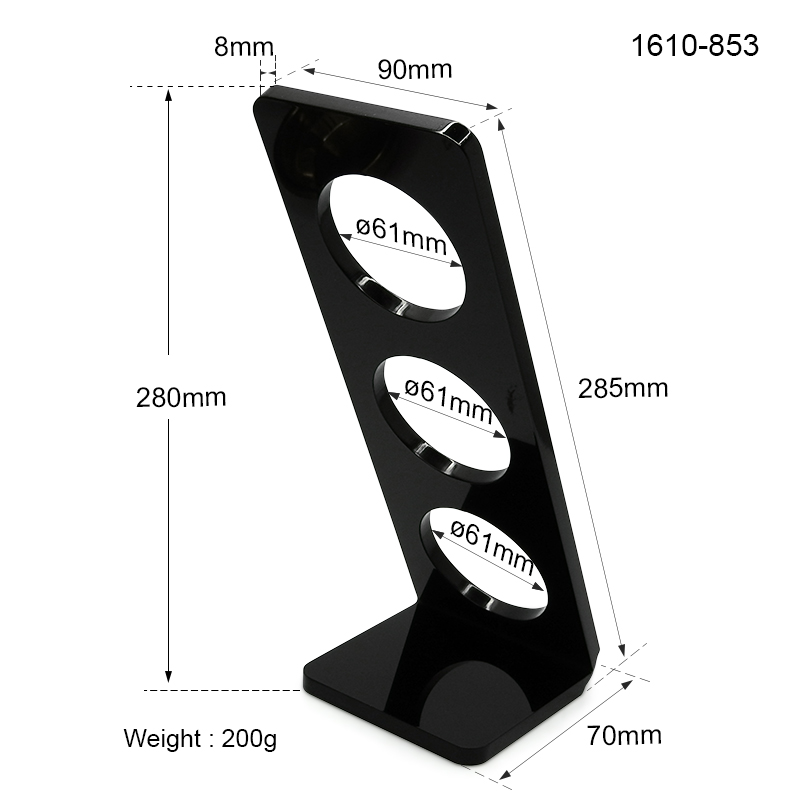 อะคริลิค โชว์ตะแกรงกาแฟ 3 ช่อง