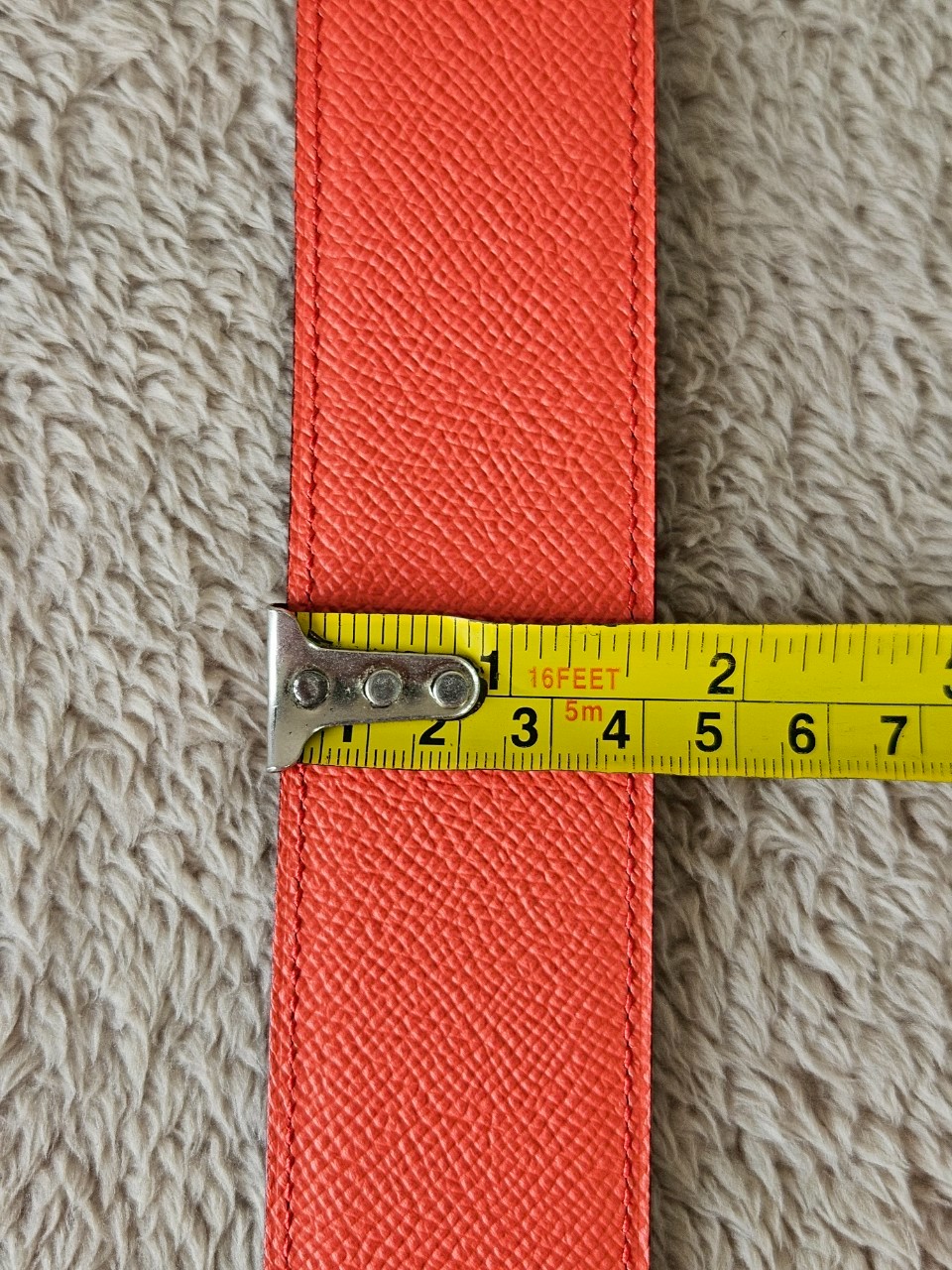 Hermes belt 42mm size85 เอว33-34.5 สายสีแดง/โอรส