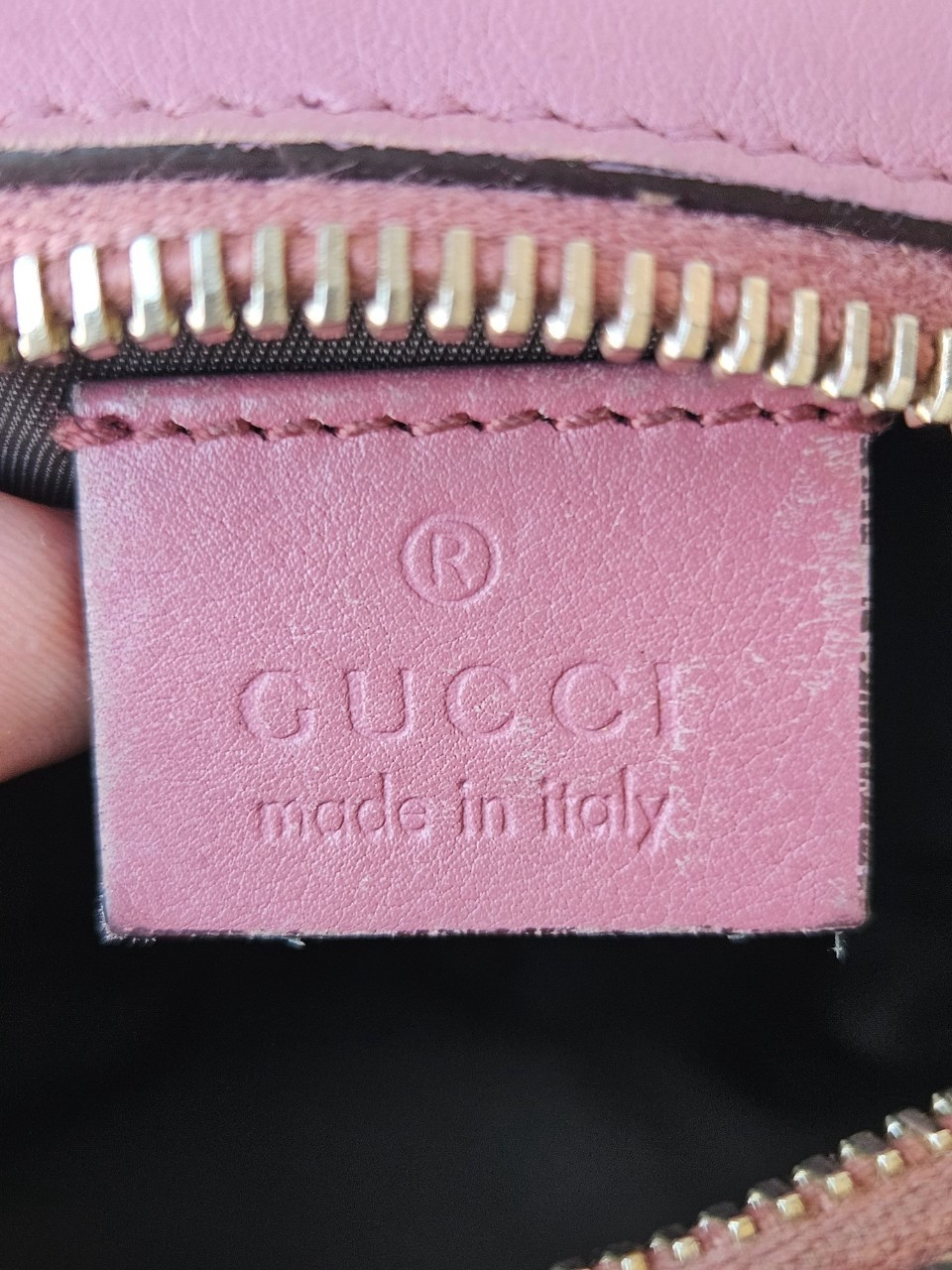Gucci Small Pouch Cosmetic Pink Leather Interlocking G