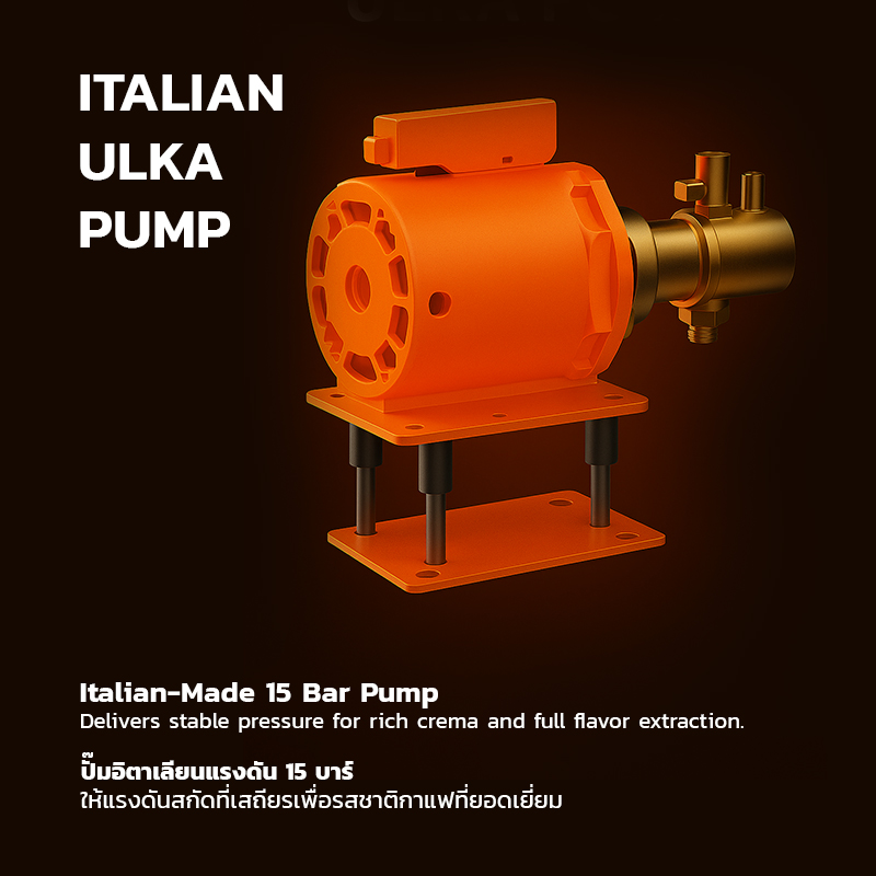 เครื่องชงกาแฟ Gemilai 1GR – หม้อต้มคู่ | ระบบ PID | แรงดัน 15 บาร์