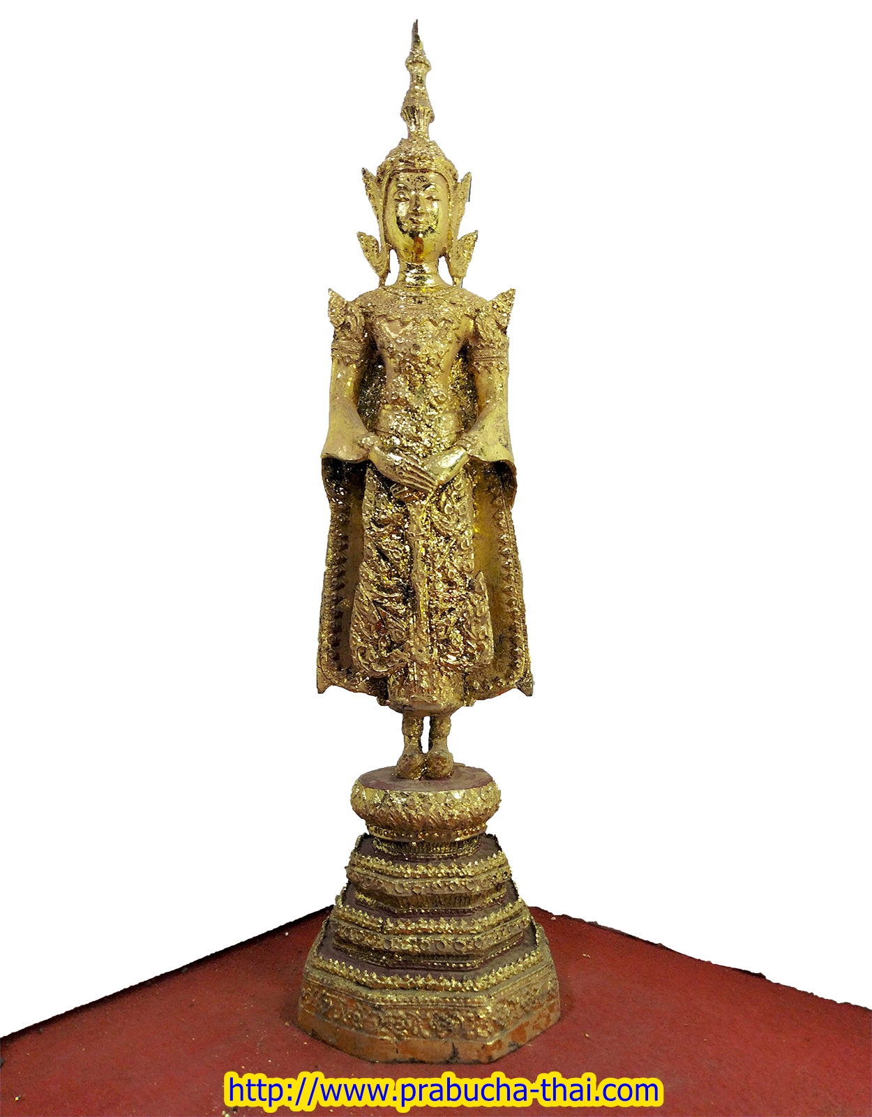 พระรัตนะ ปางถวายเนตร พระประจำวันอาทิตย์ เนื้อสำริดลงรักปิดทอง