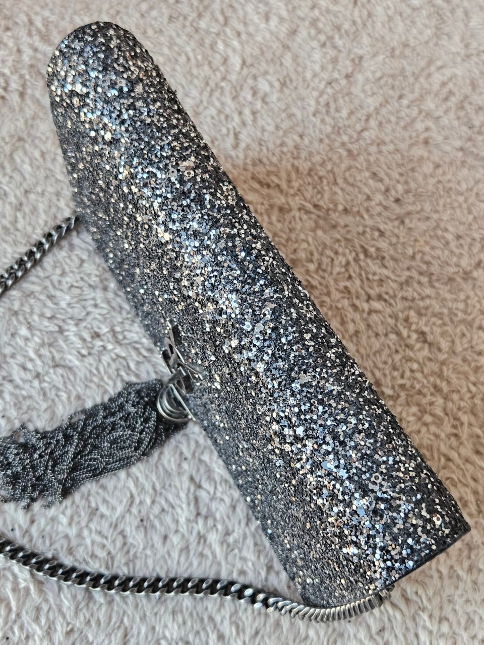 YSL 452159 Kate Bag in Black Sequins 7.5